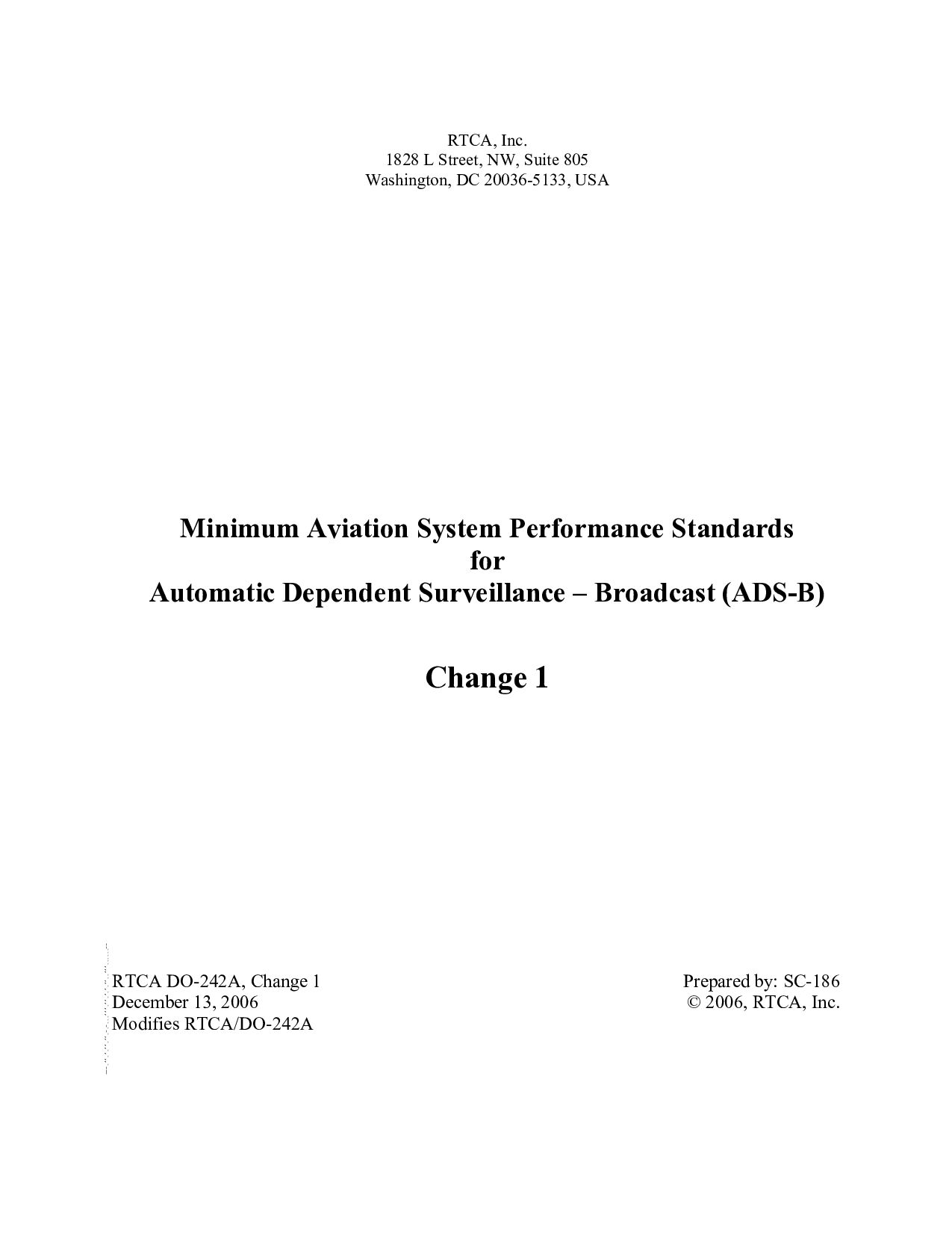 RTCA DO-242 Change 1-2006封面图