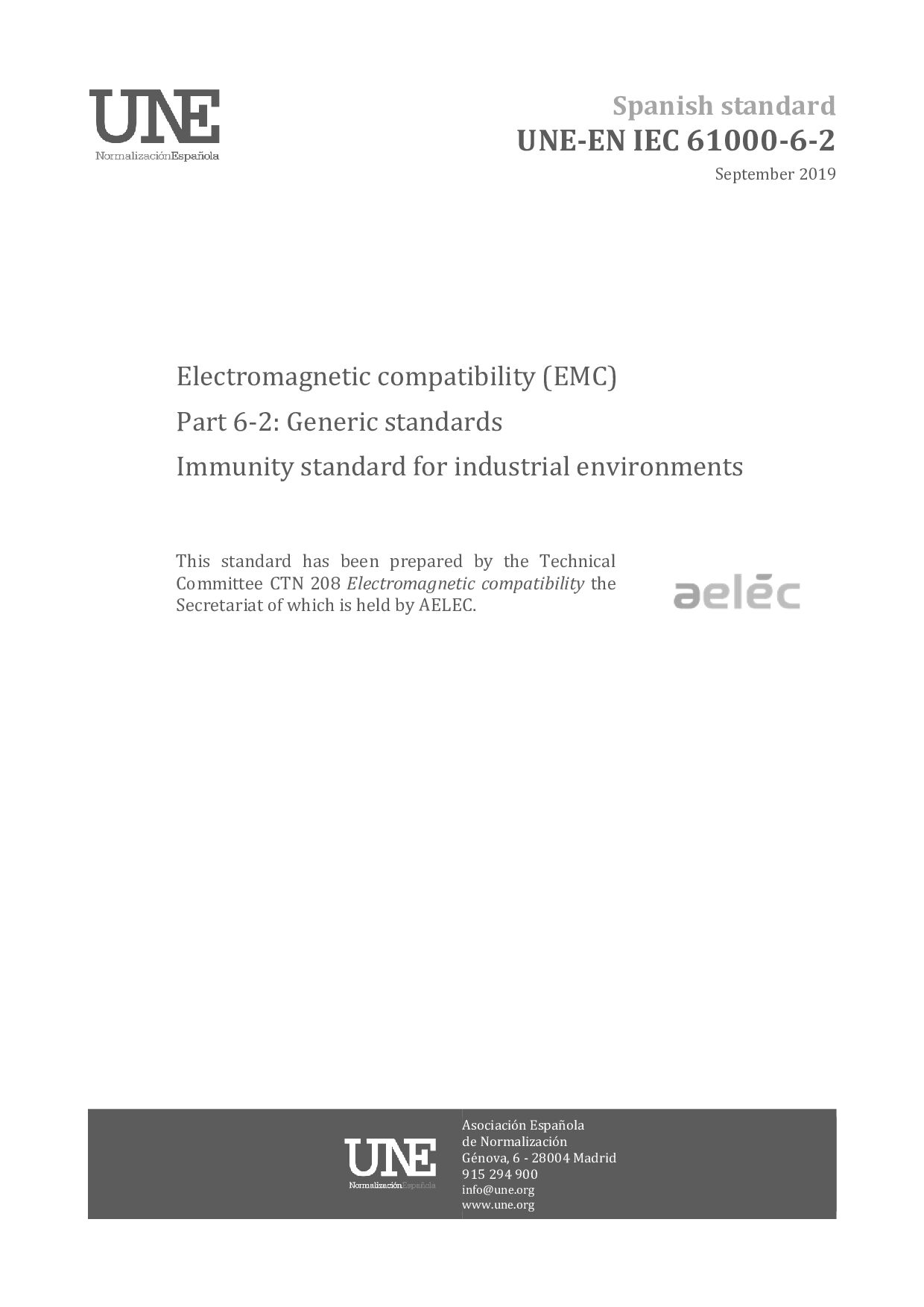 UNE-EN IEC 61000-6-2:2019封面图