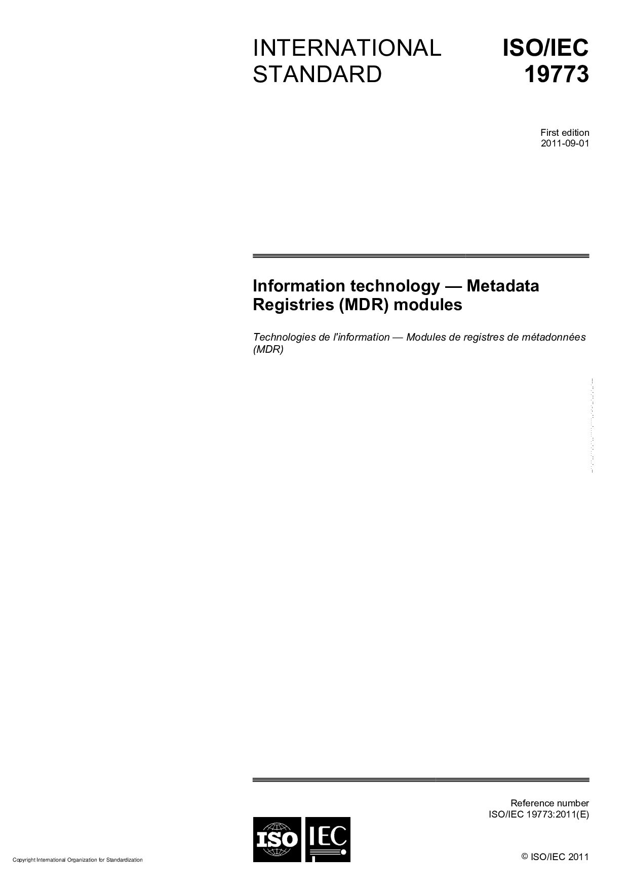 ISO/IEC 19773:2011封面图