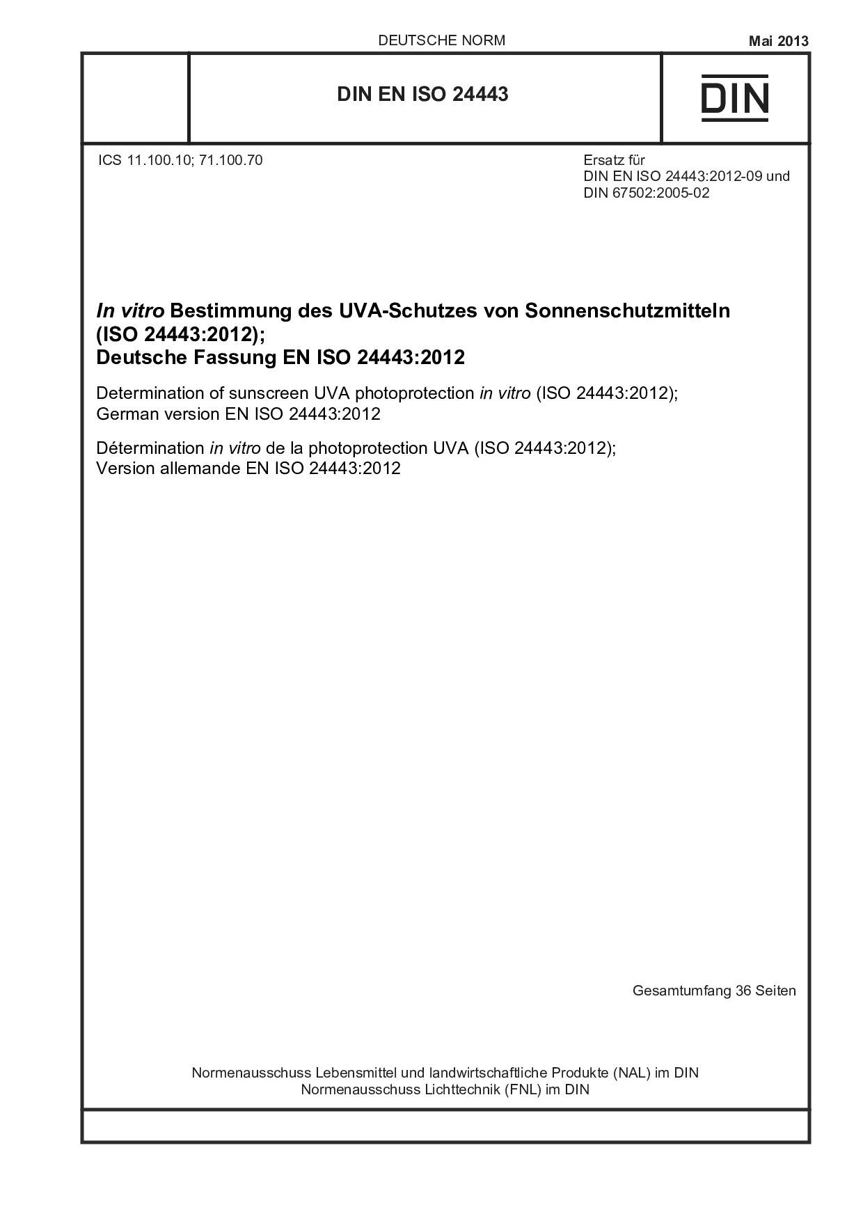 DIN EN ISO 24443:2013