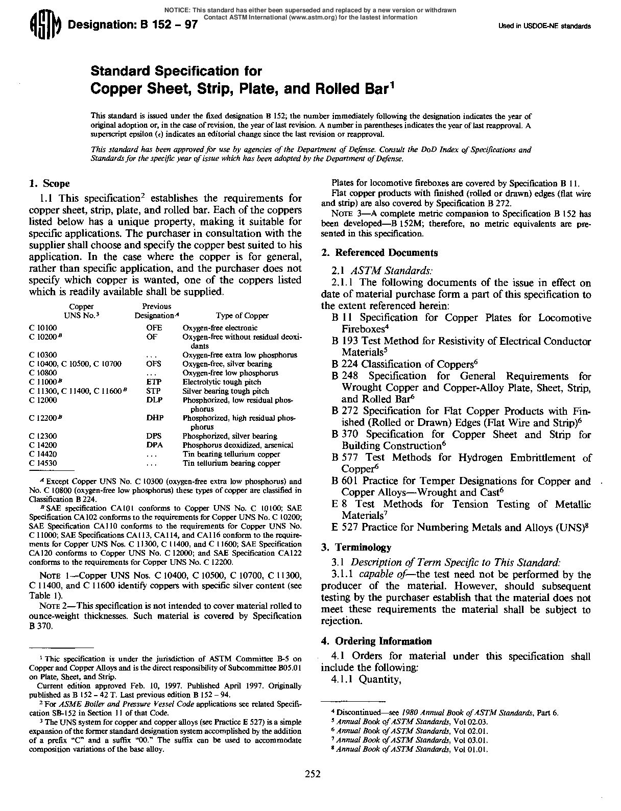 ASTM B152-97封面图