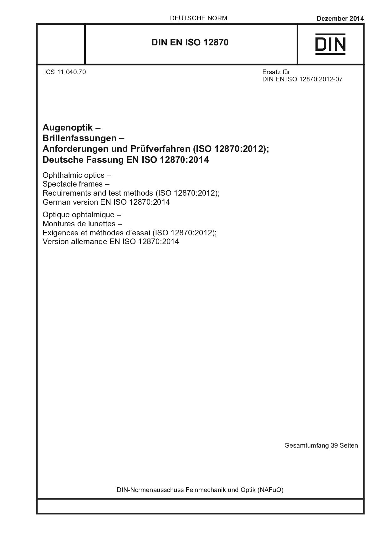 DIN EN ISO 12870:2014封面图