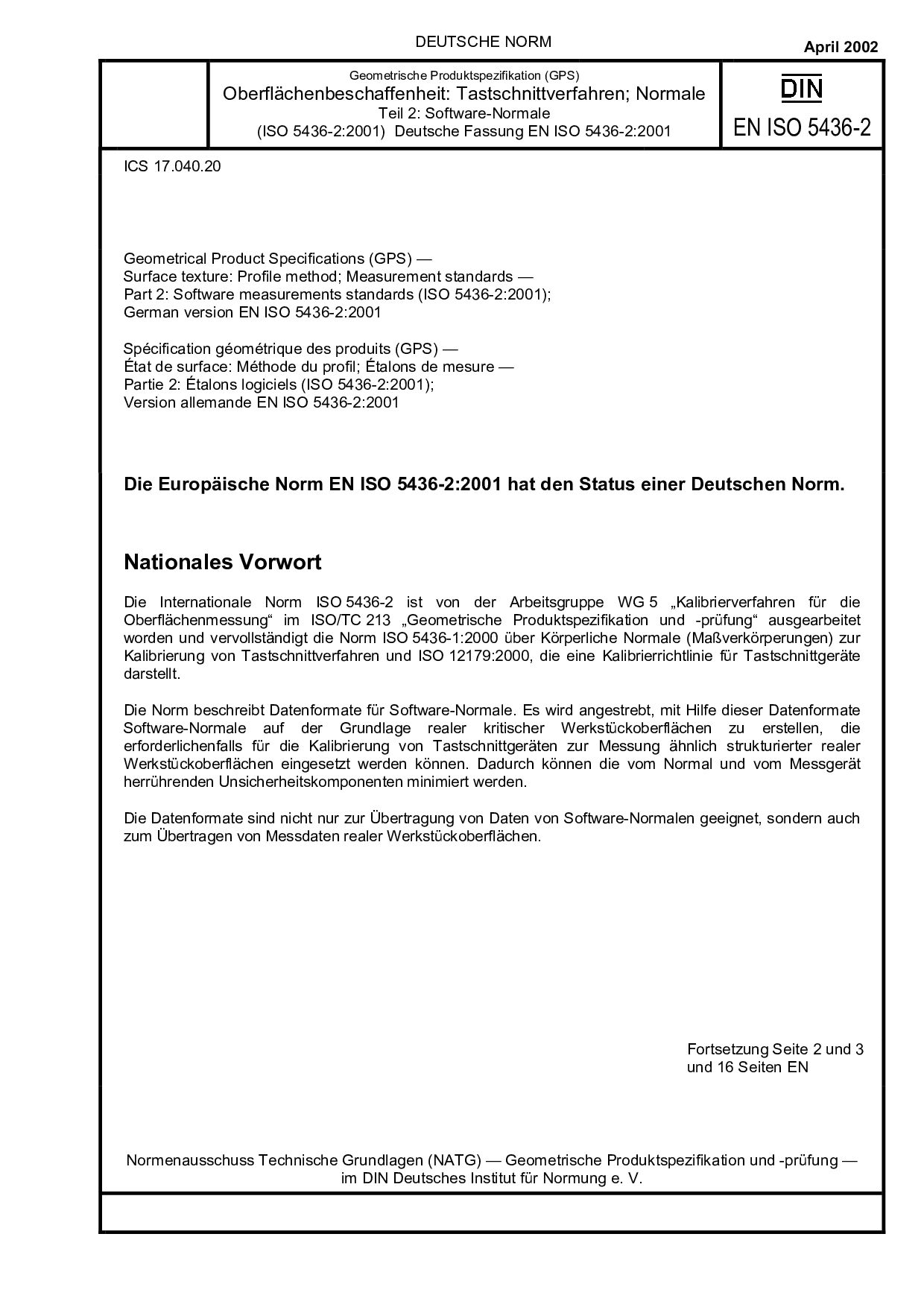 DIN EN ISO 5436-2:2002封面图