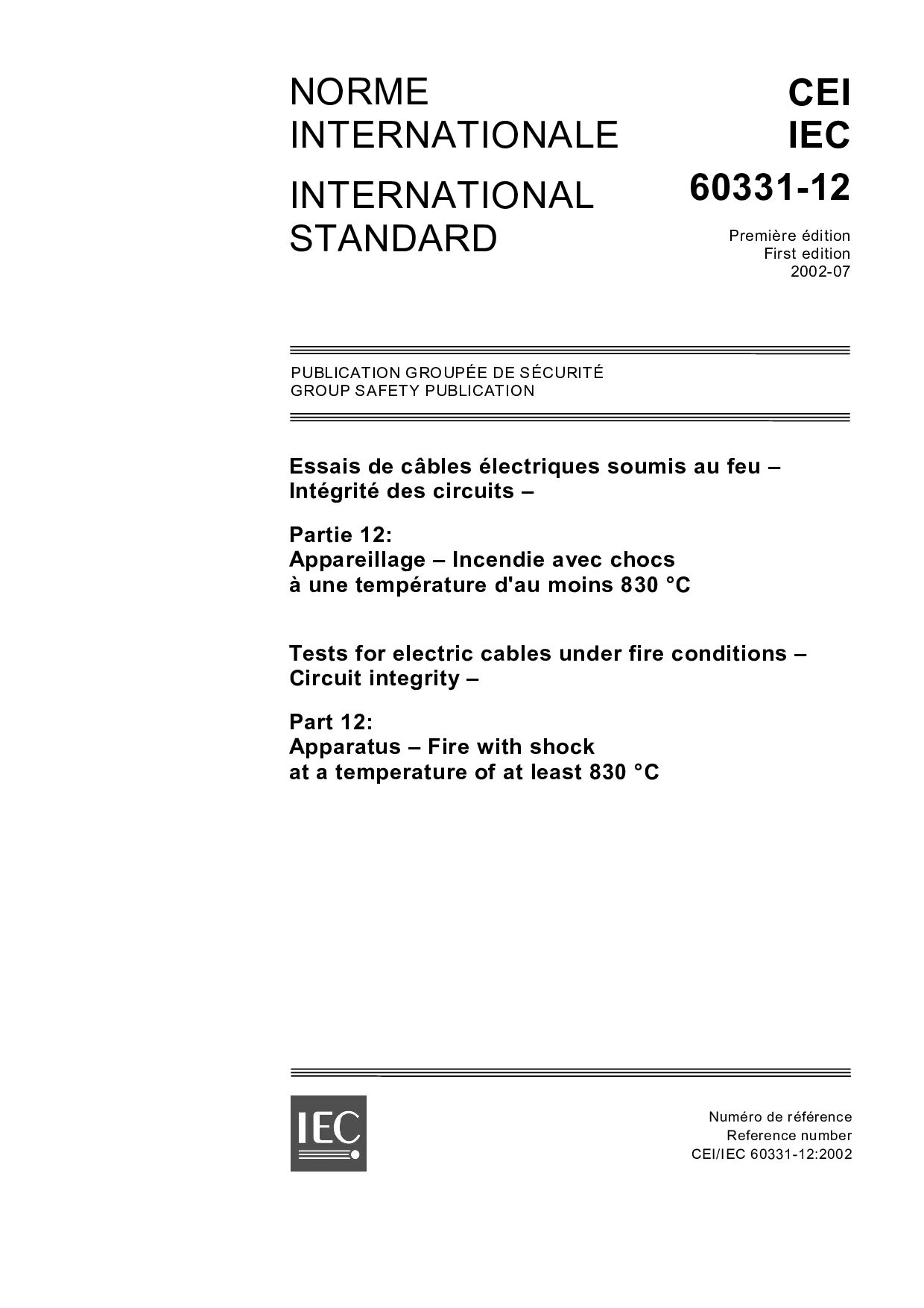 IEC 60331-12:2002封面图