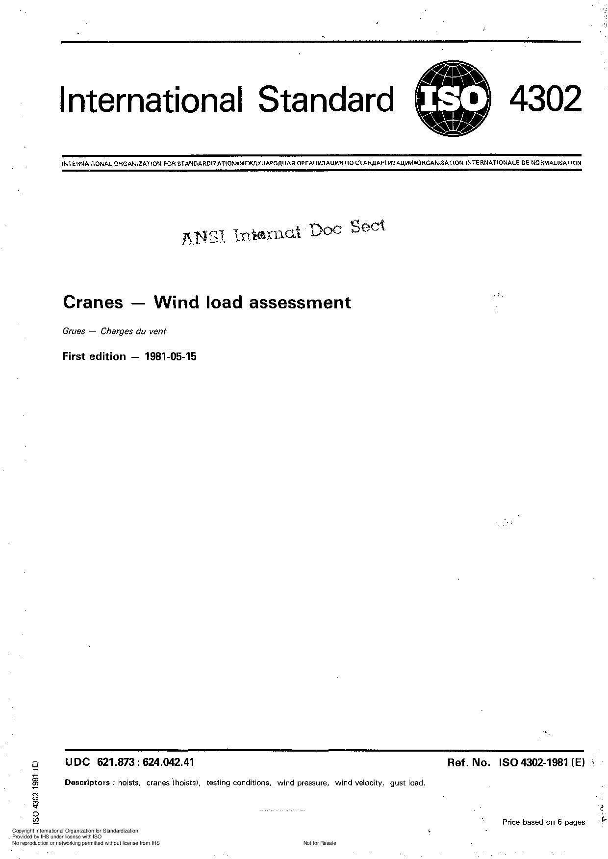 ISO 4302:1981封面图