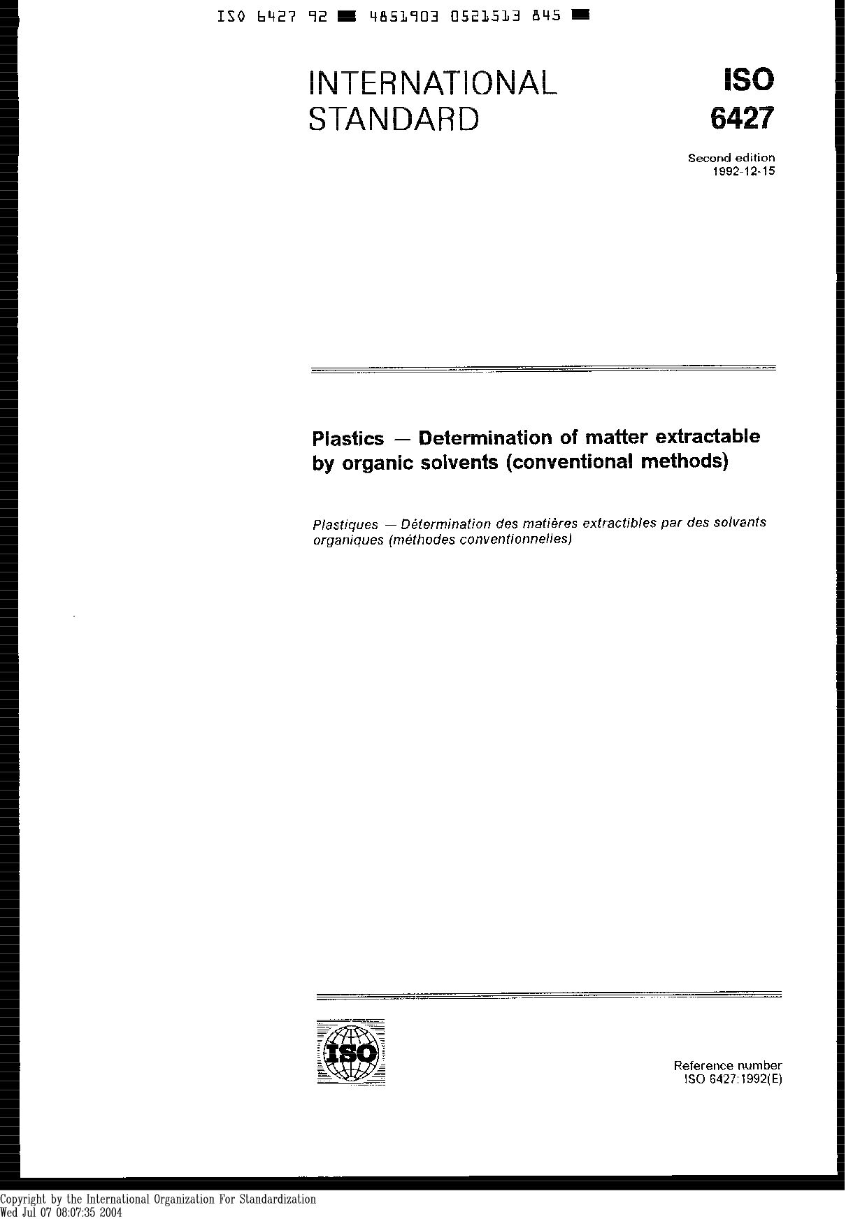 ISO 6427:1992封面图