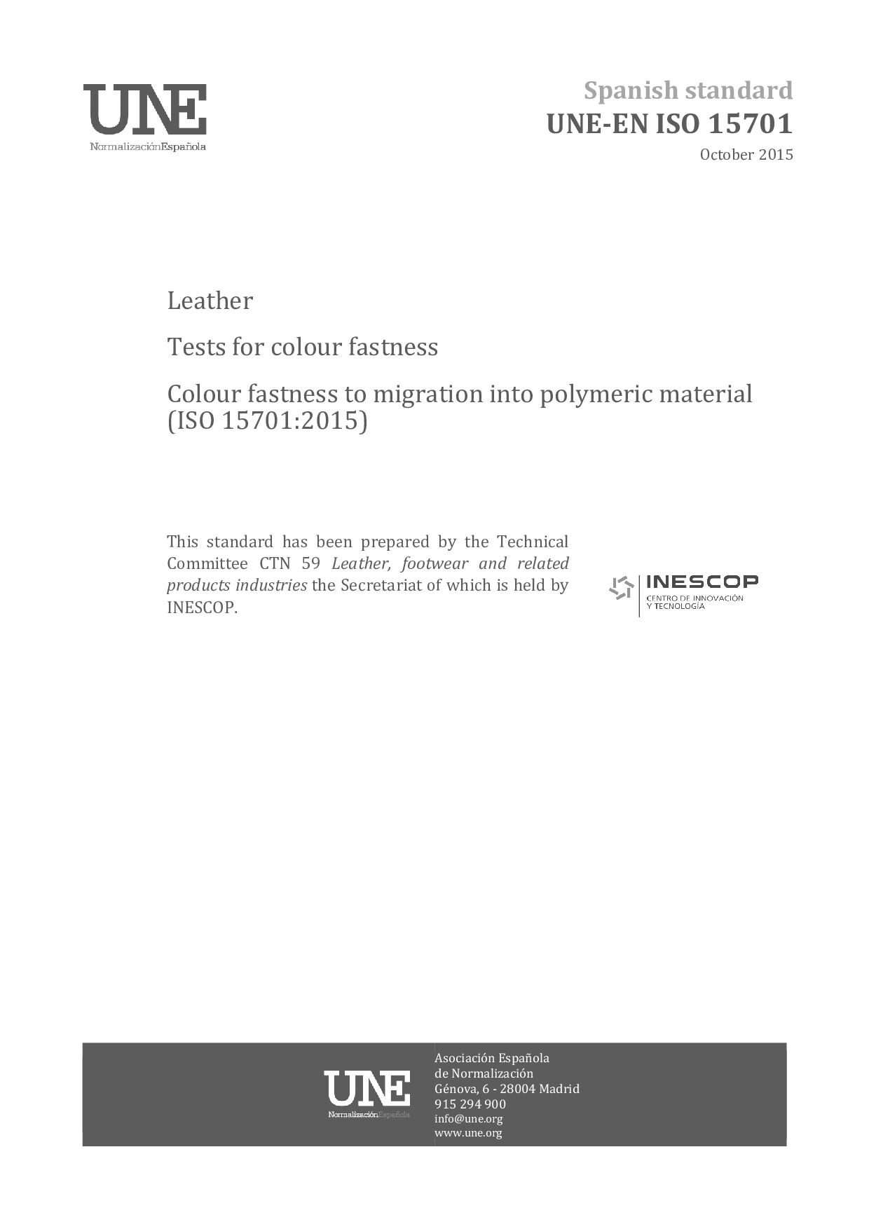 UNE-EN ISO 15701:2015封面图