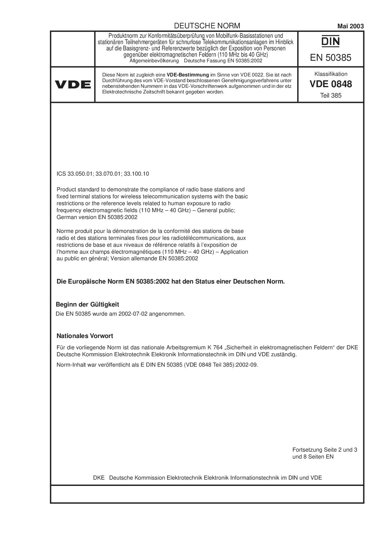 VDE 0848-385-2003封面图