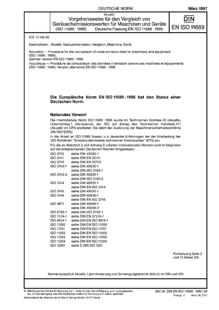 DIN EN ISO 11689:1997封面图