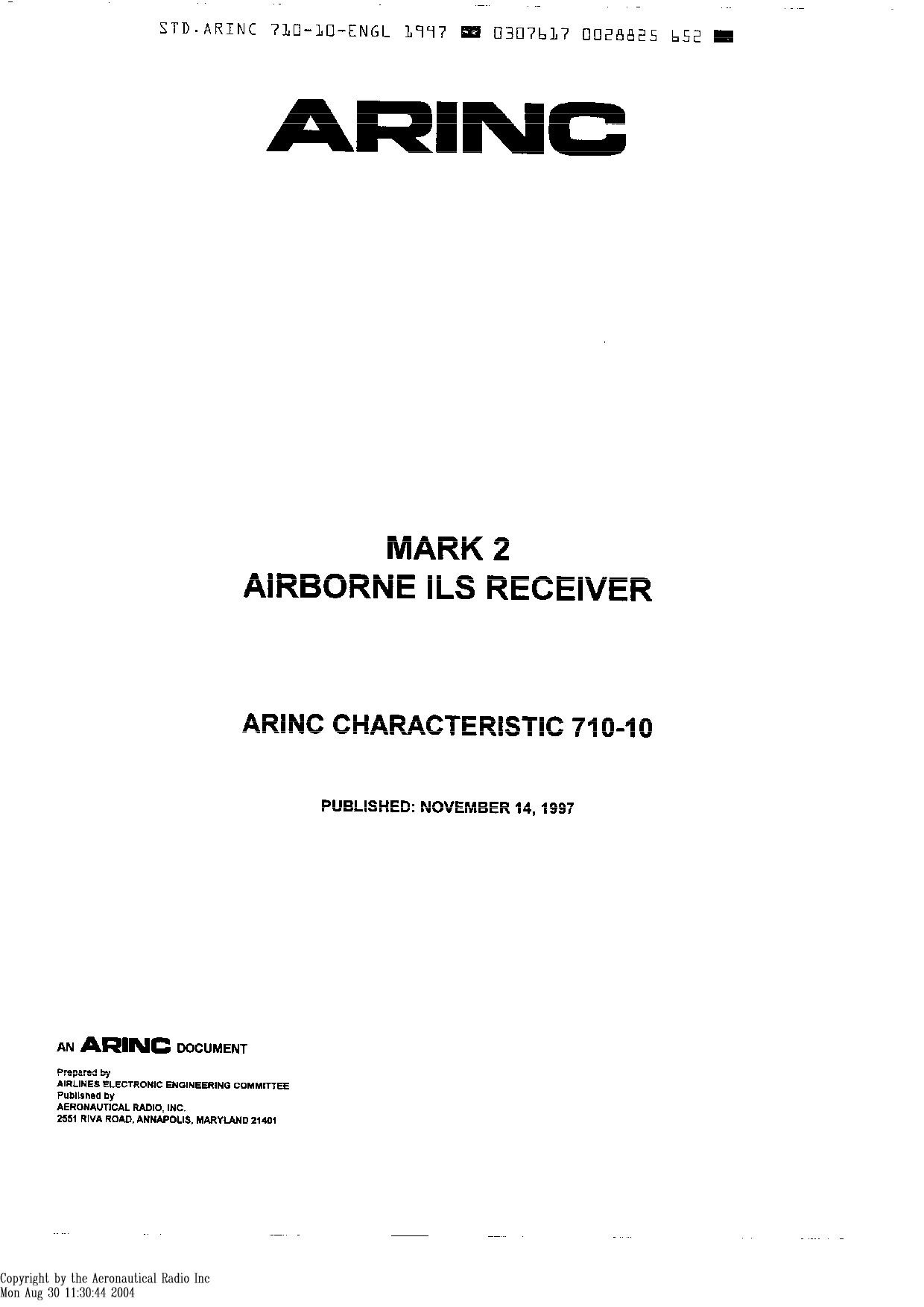 ARINC 710-10-1997封面图
