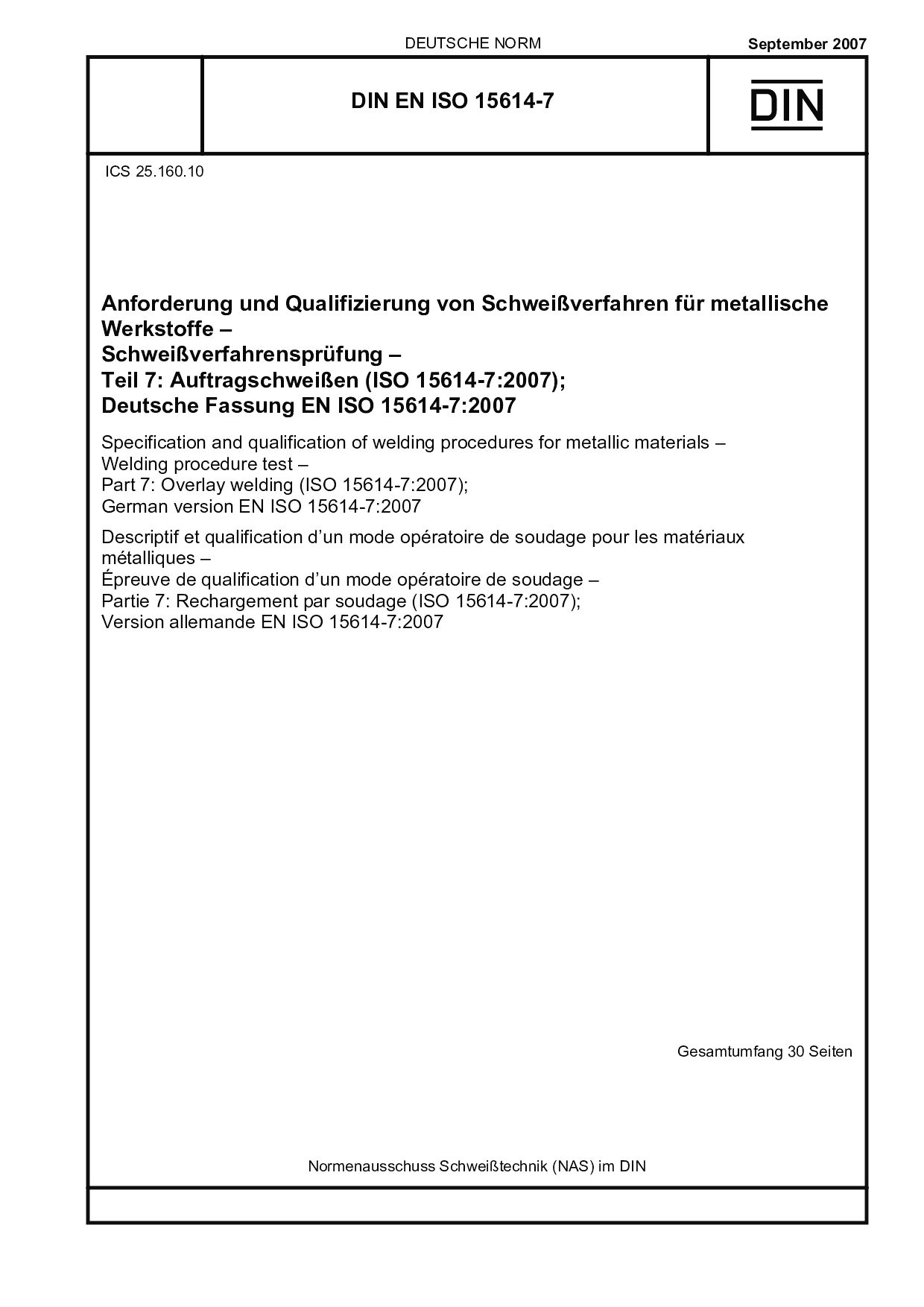 DIN EN ISO 15614-7:2007封面图