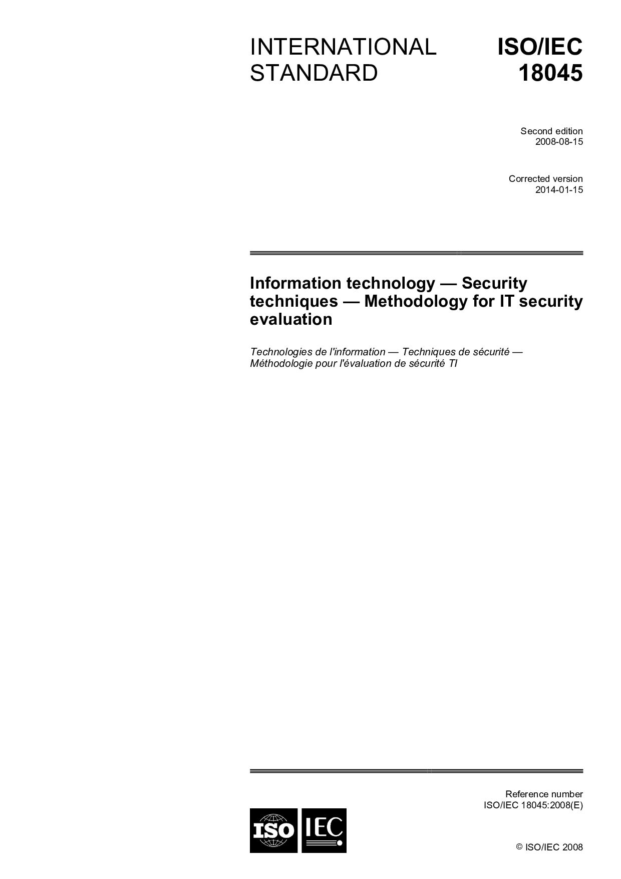 ISO/IEC 18045:2008封面图