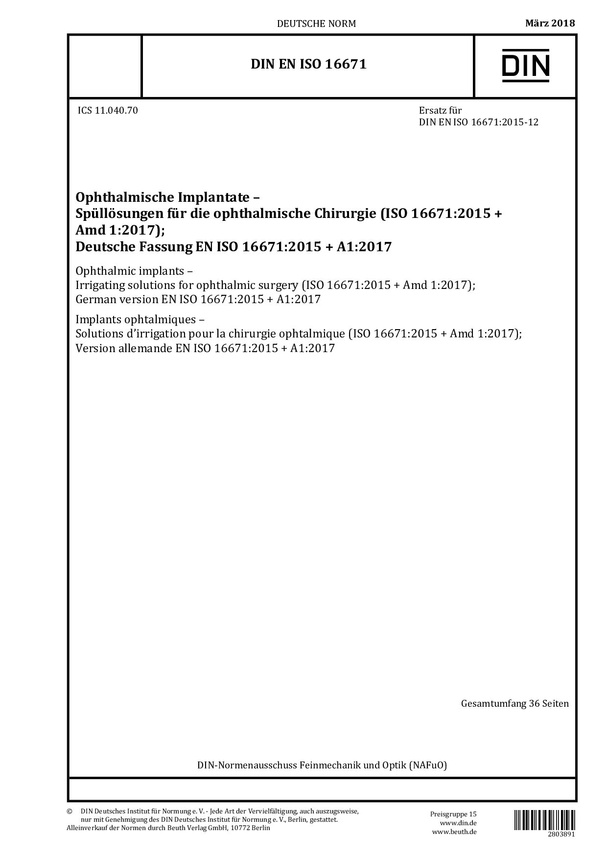 DIN EN ISO 16671:2018封面图