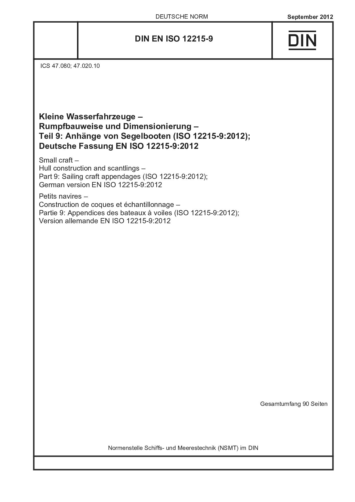 DIN EN ISO 12215-9:2012封面图