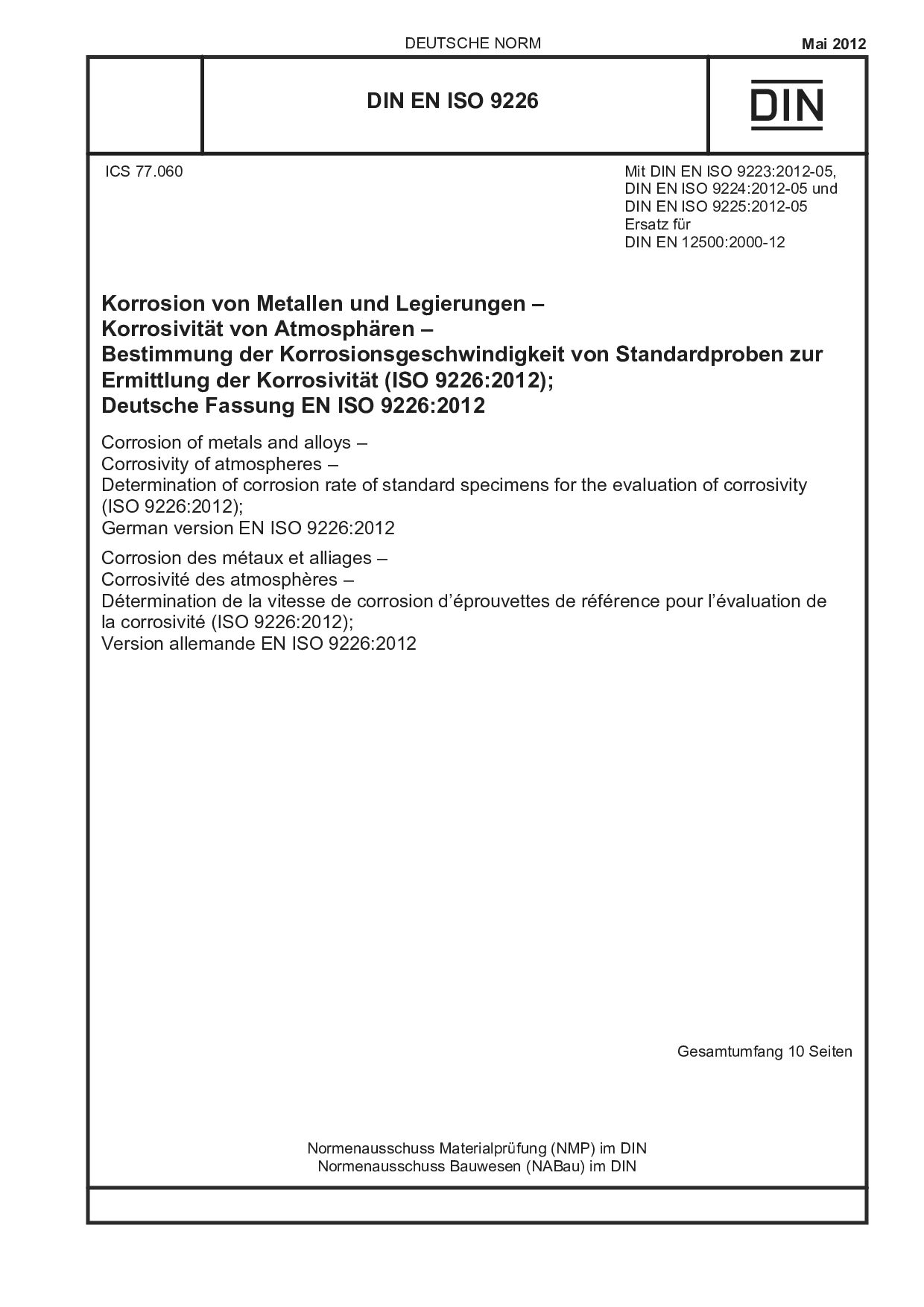 DIN EN ISO 9226:2012-05封面图