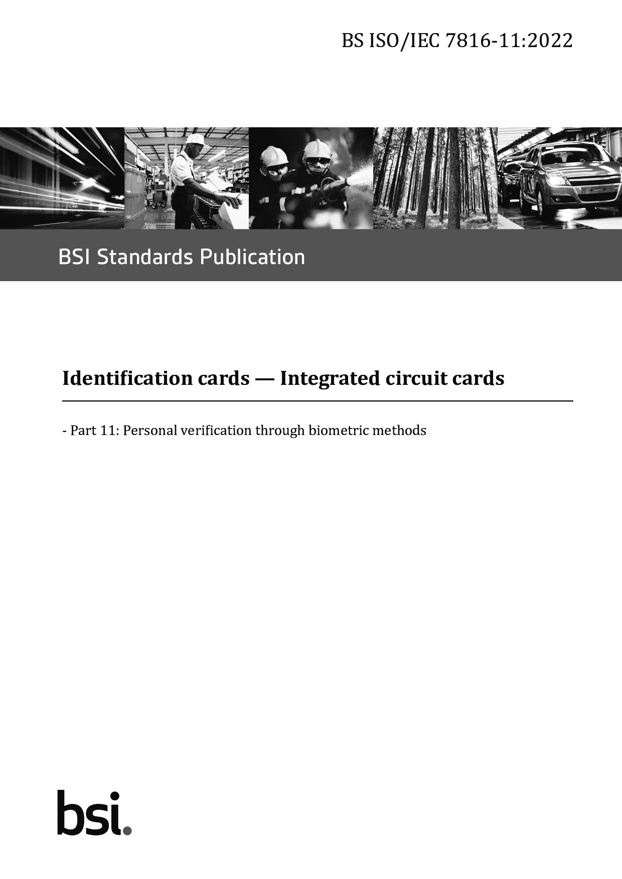 BS ISO/IEC 7816-11:2022