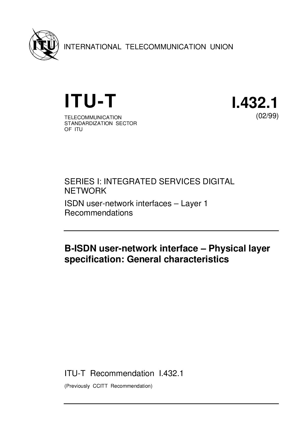 ITU-T I.432.1-1999