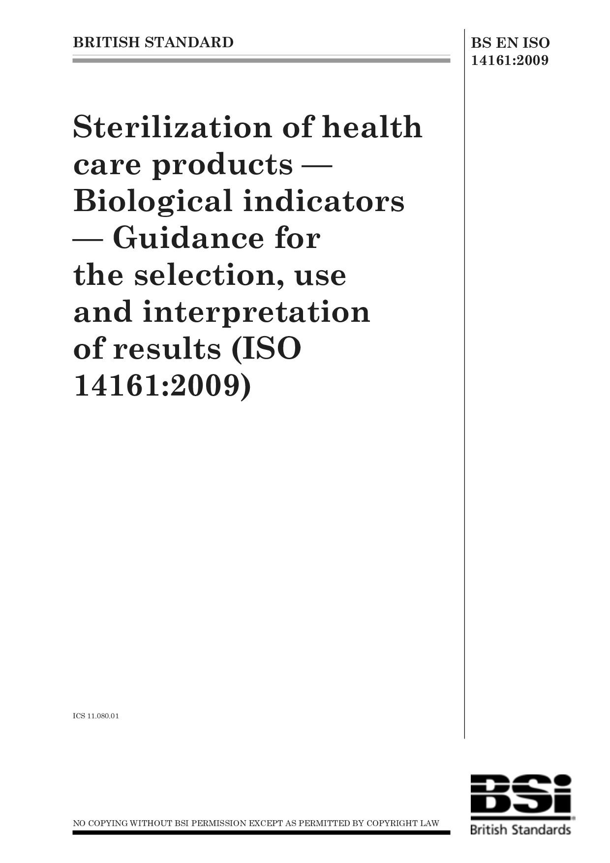 BS EN ISO 14161:2009封面图