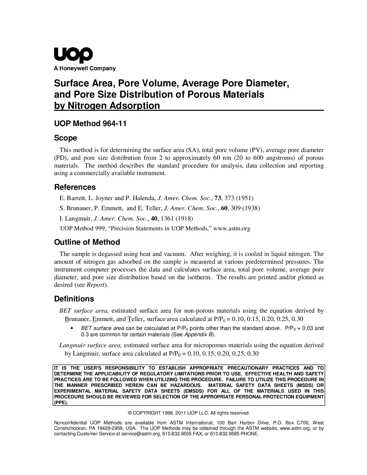 UOP 964-2011封面图