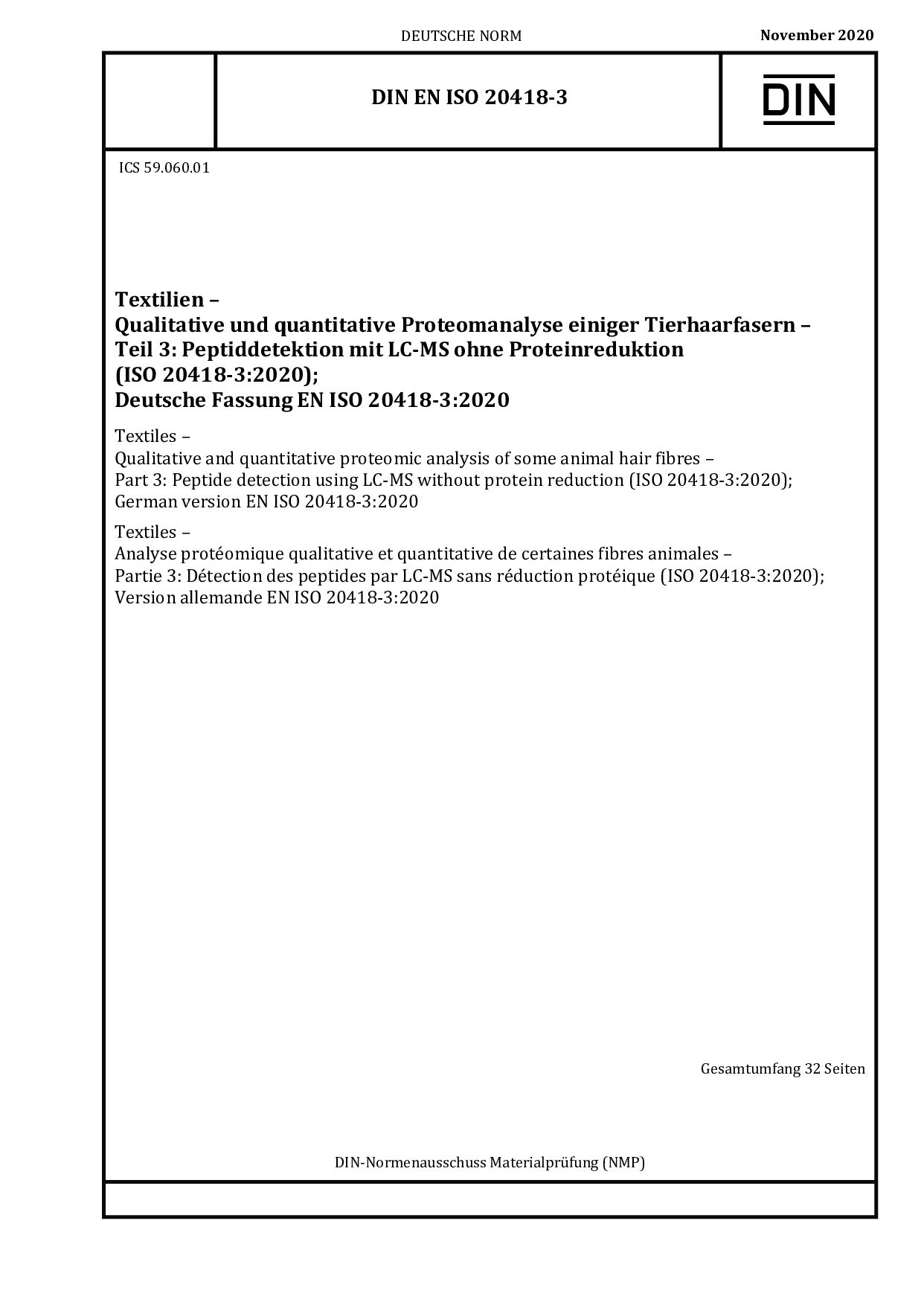 DIN EN ISO 20418-3:2020封面图