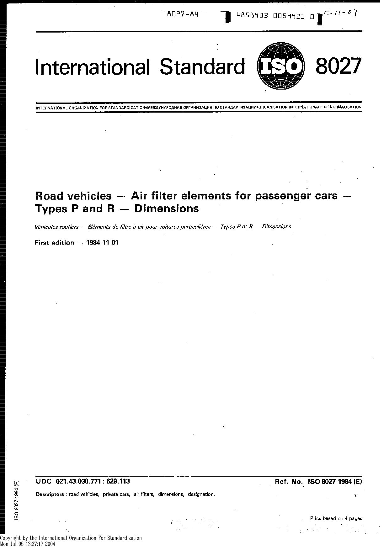 ISO 8027:1984封面图