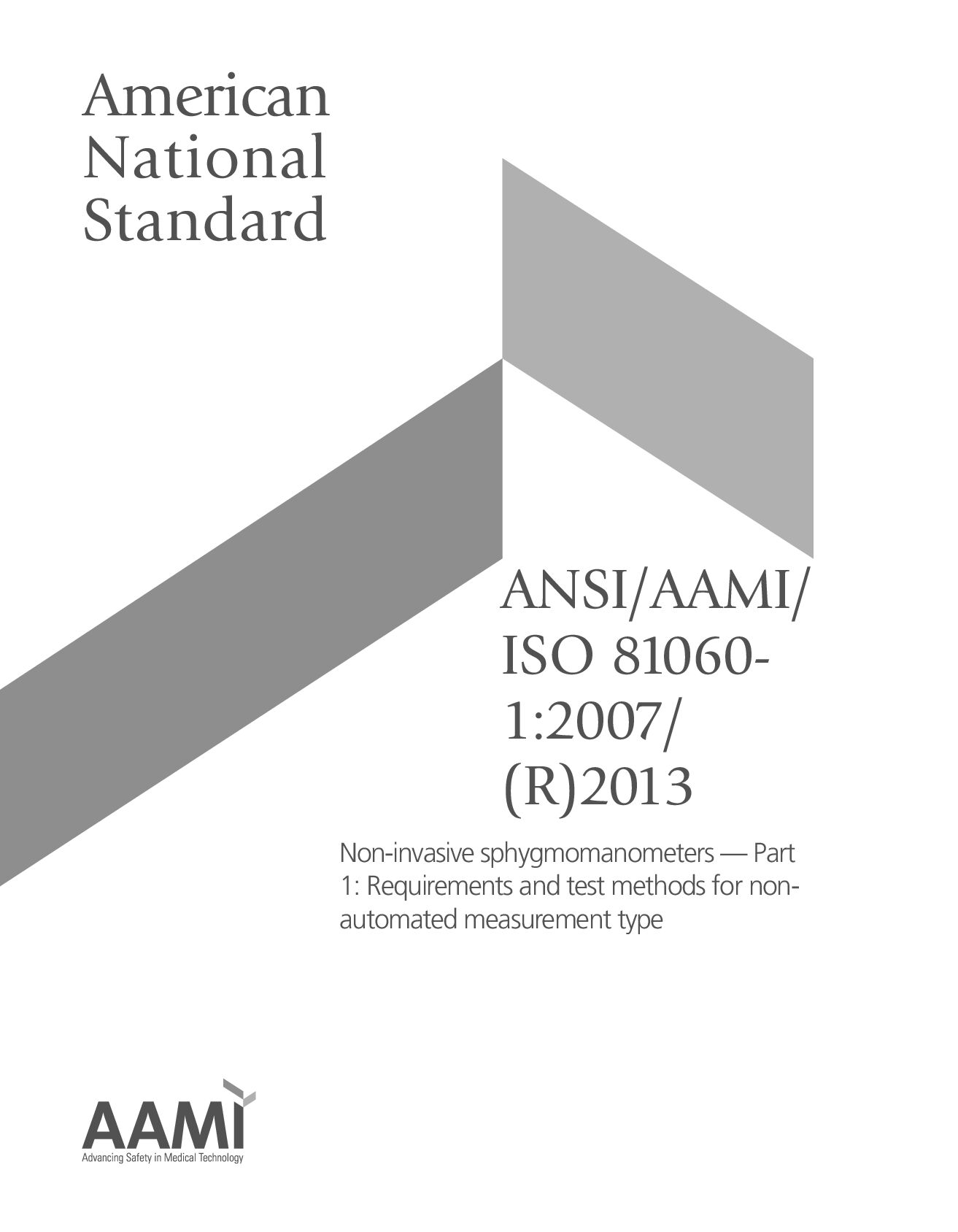 ANSI/AAMI/ISO 81060-1:2007(2013)封面图