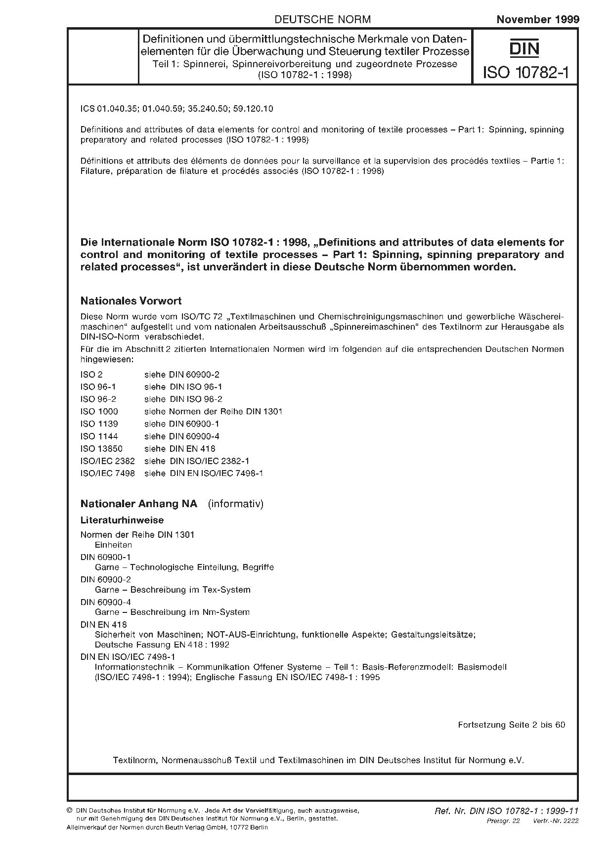 DIN ISO 10782-1:1999-11封面图