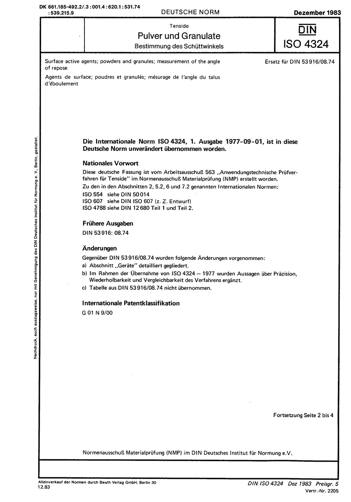 DIN ISO 4324:1983