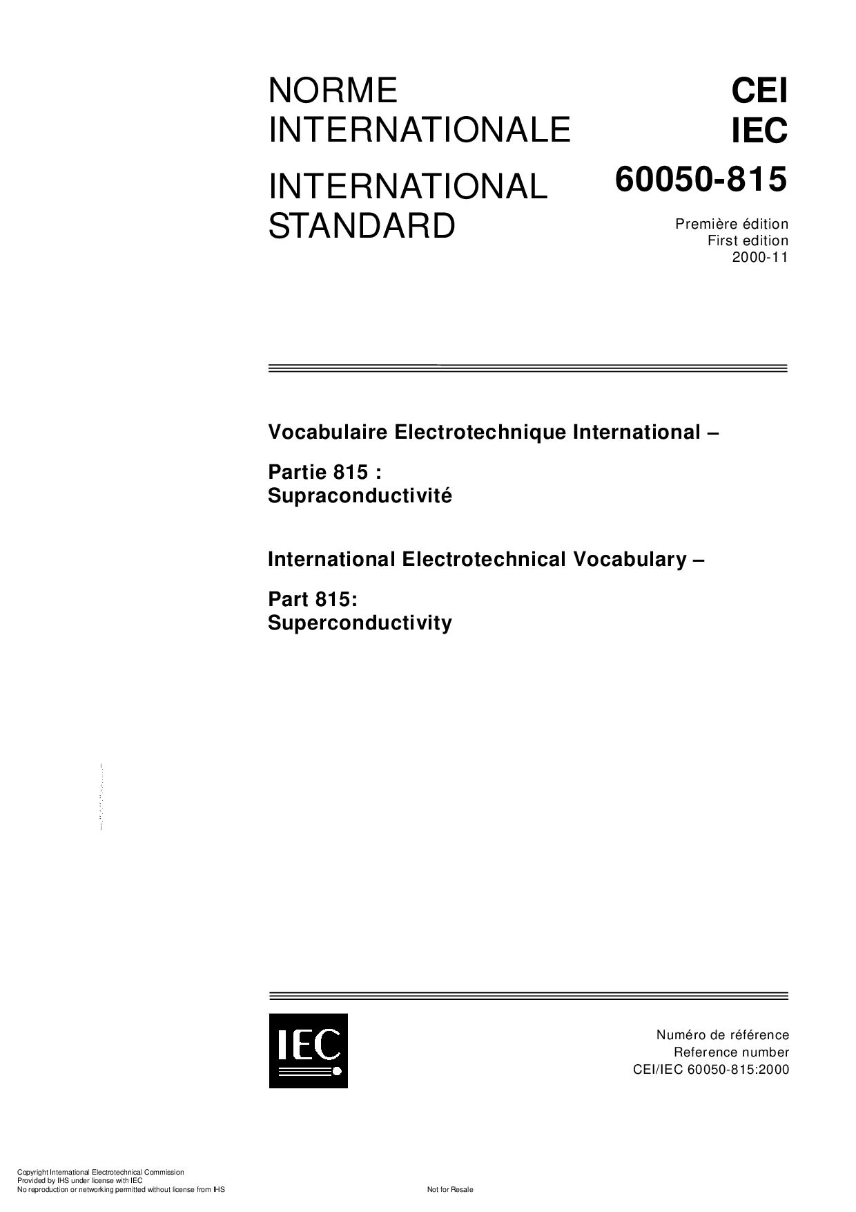 IEC 60050-815:2000封面图