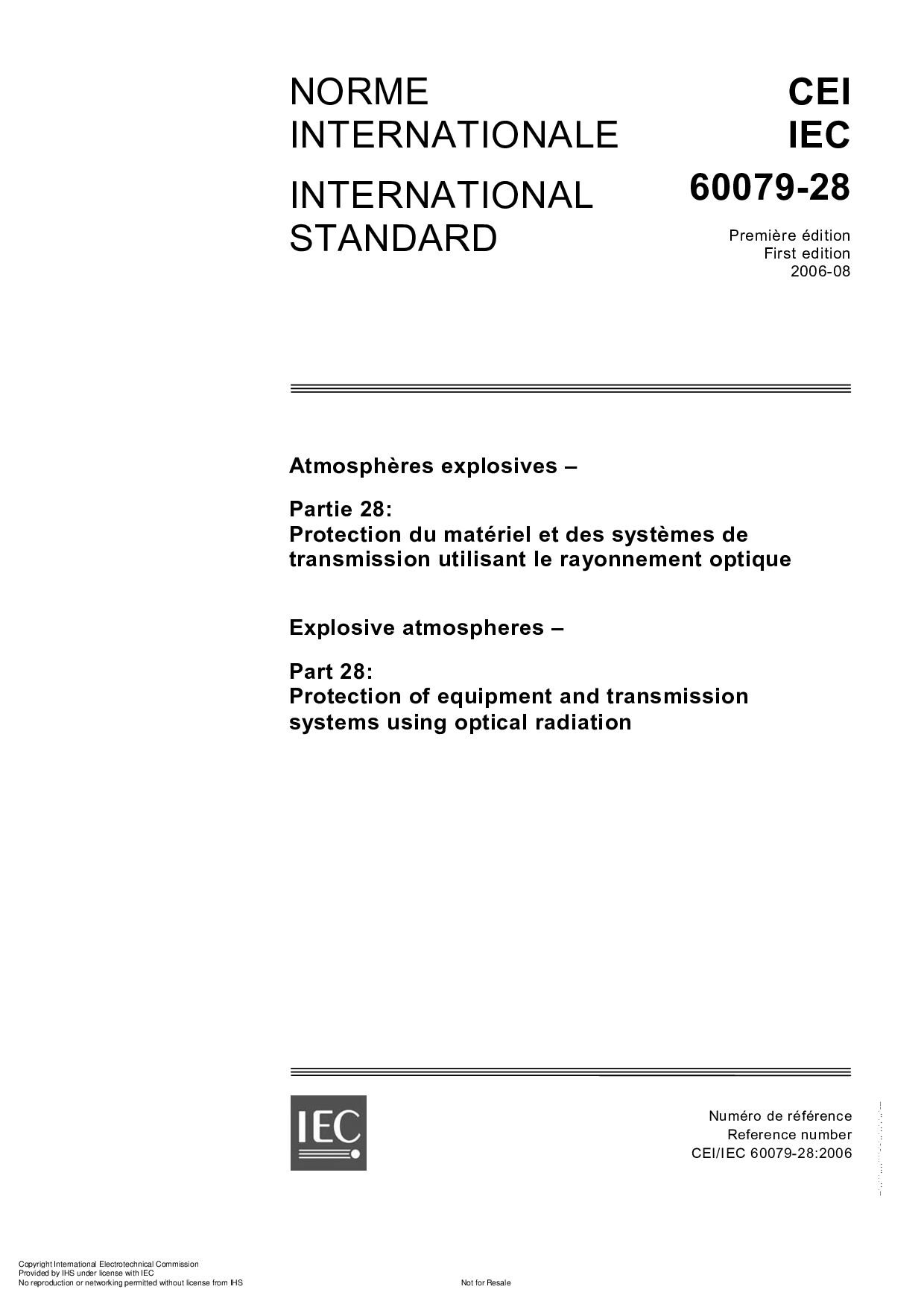 IEC 60079-28:2006封面图