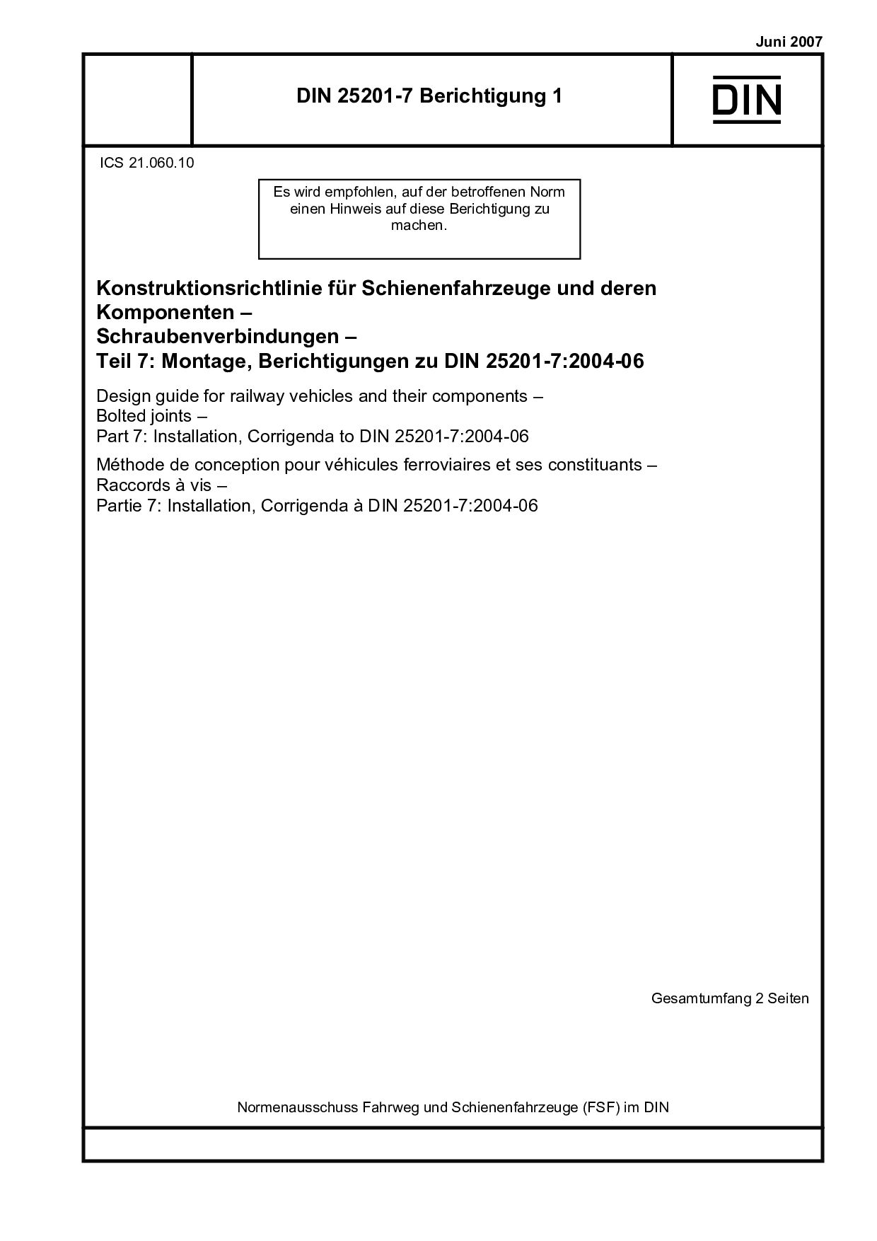 DIN 25201-7 Berichtigung 1:2007-06封面图