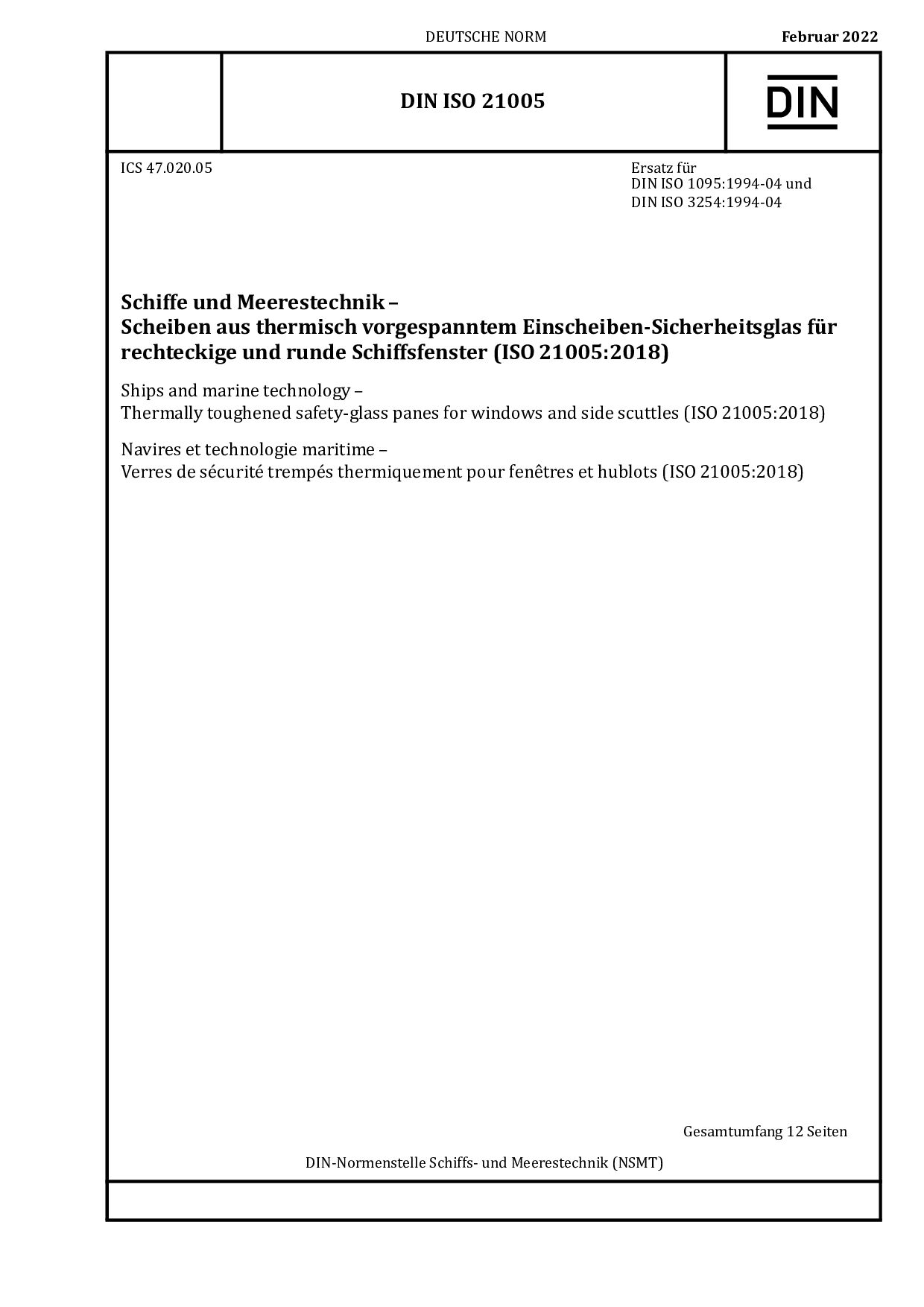 DIN ISO 21005:2022-02封面图