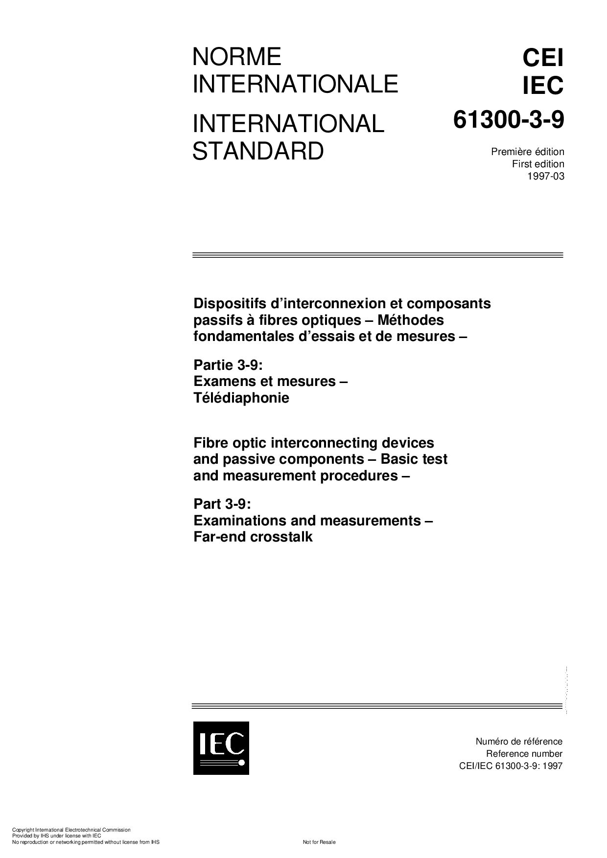 IEC 61300-3-9:1997封面图