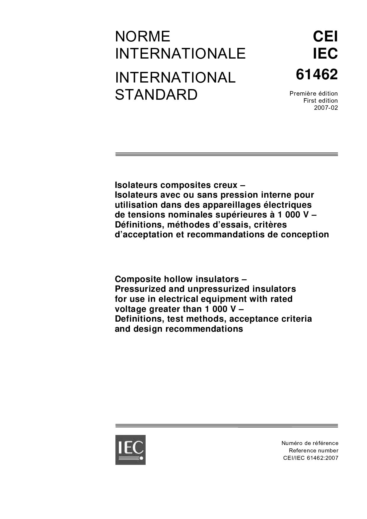 IEC 61462:2007封面图