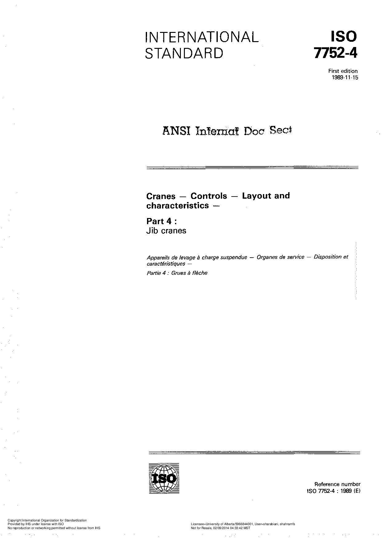 ISO 7752-4:1989封面图
