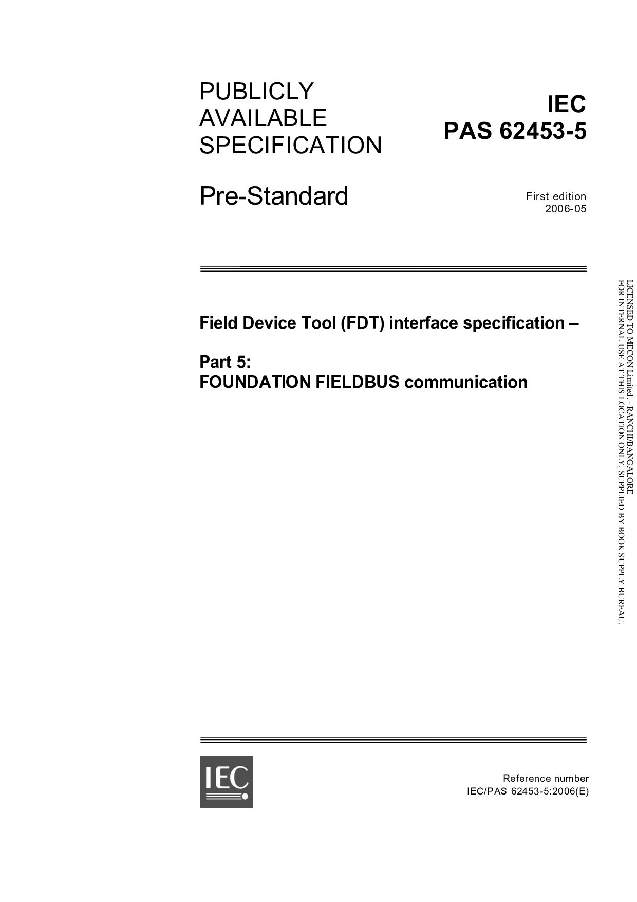 IEC PAS 62453-5:2006
