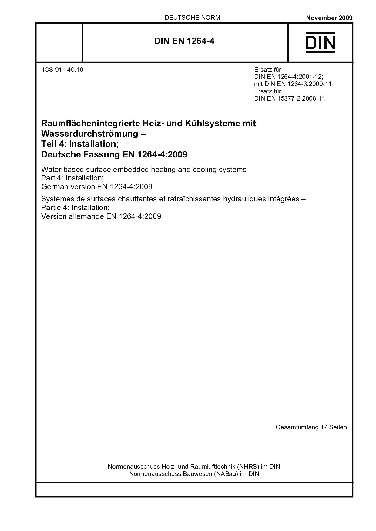DIN EN 1264-4:2009封面图