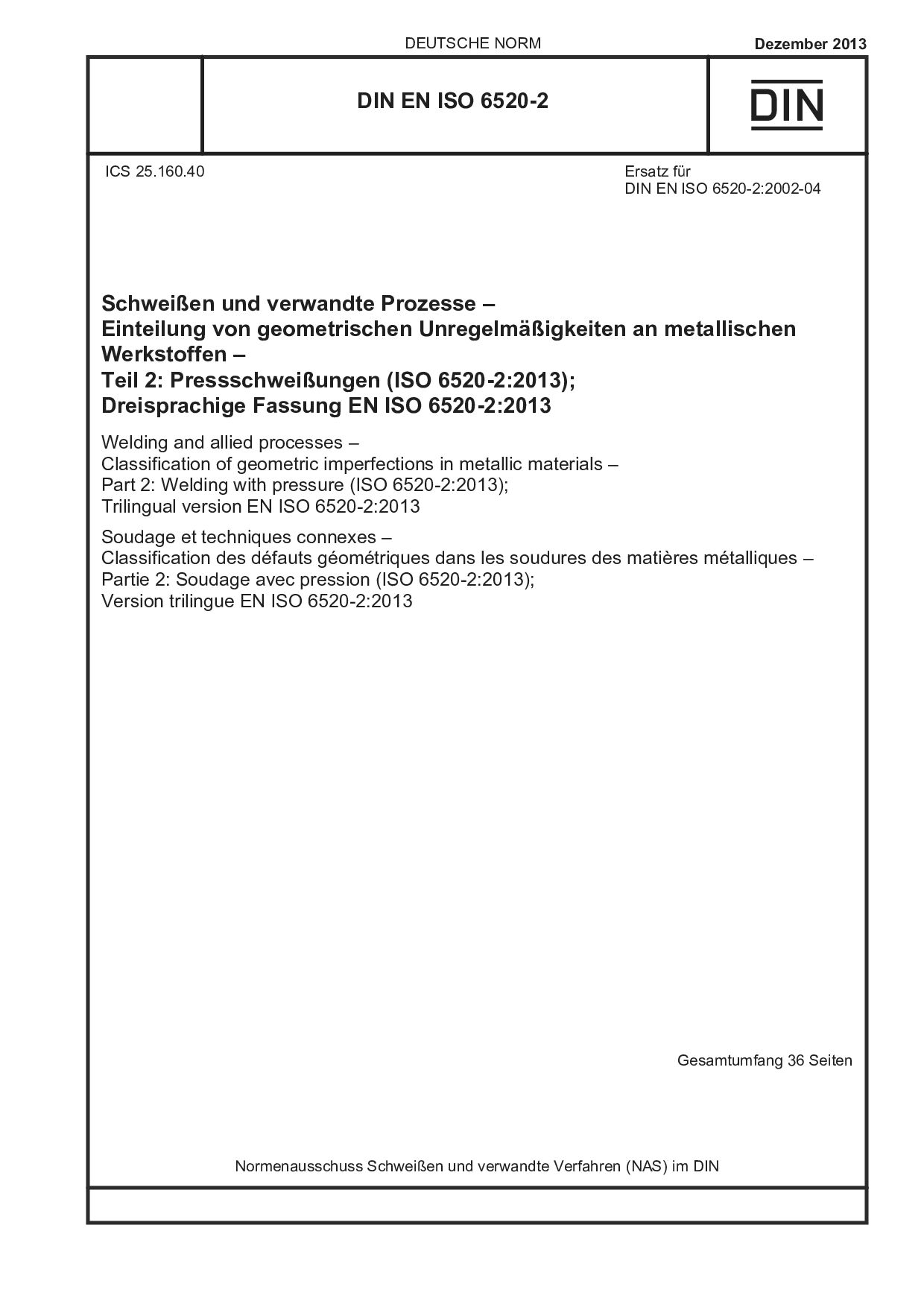 DIN EN ISO 6520-2:2013封面图