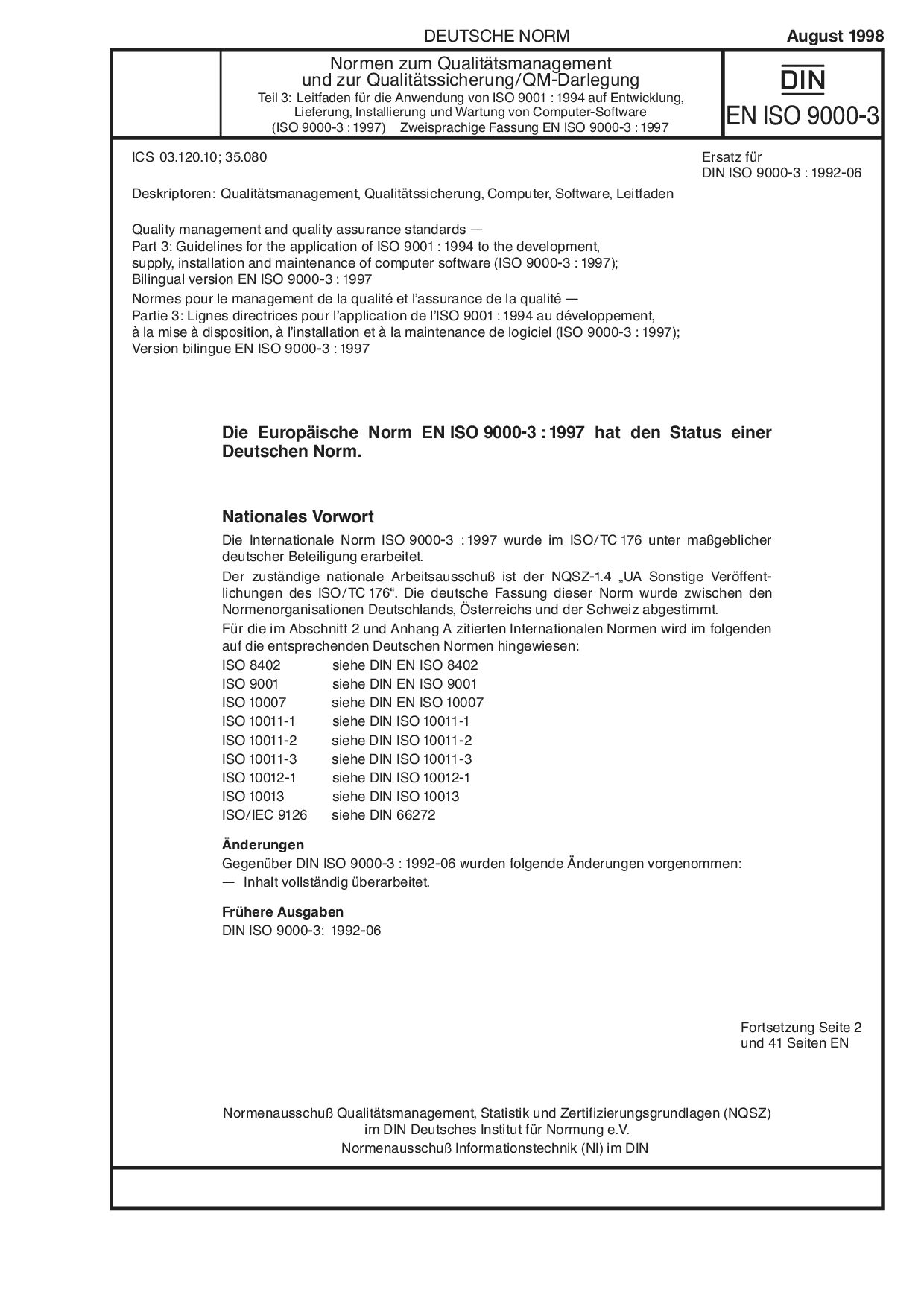 DIN EN ISO 9000-3:1998封面图