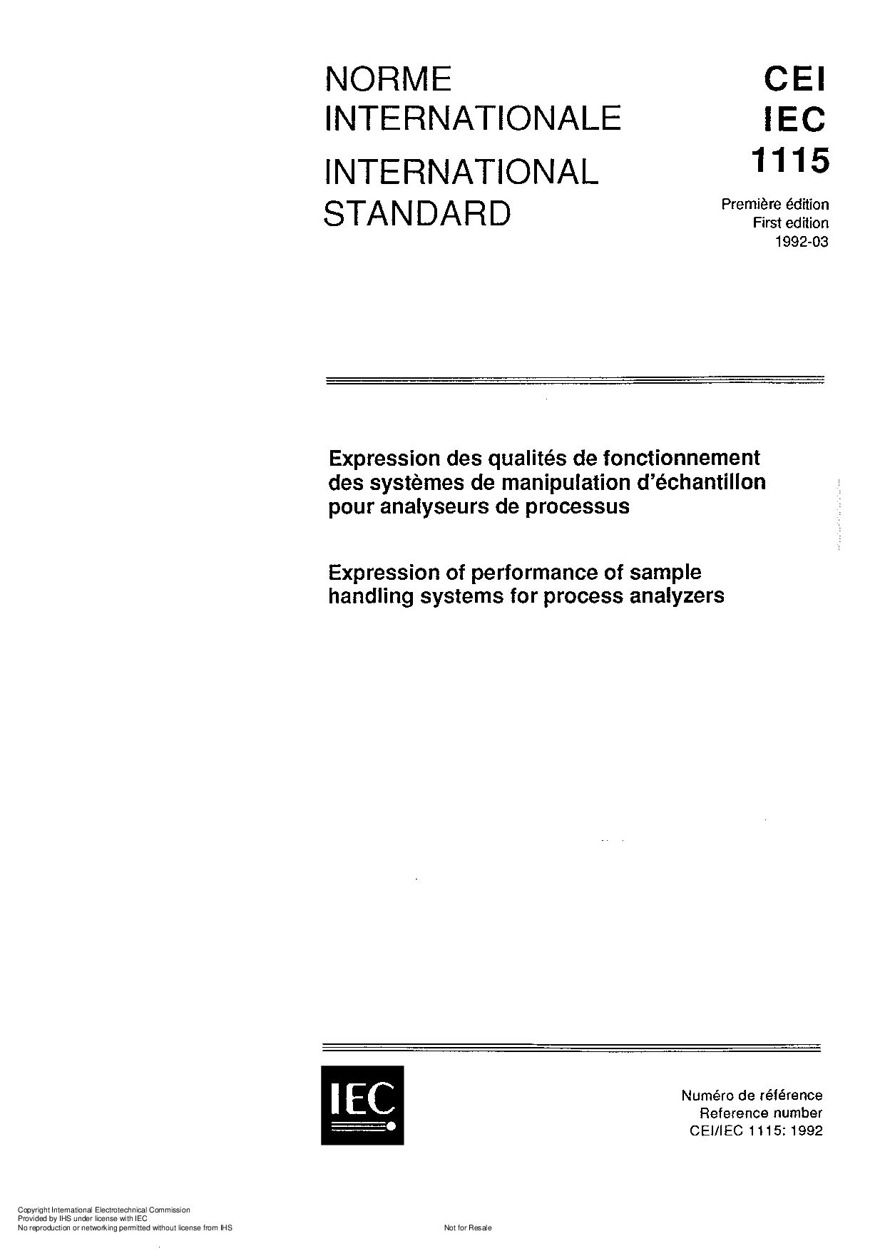 IEC 61115:1992封面图