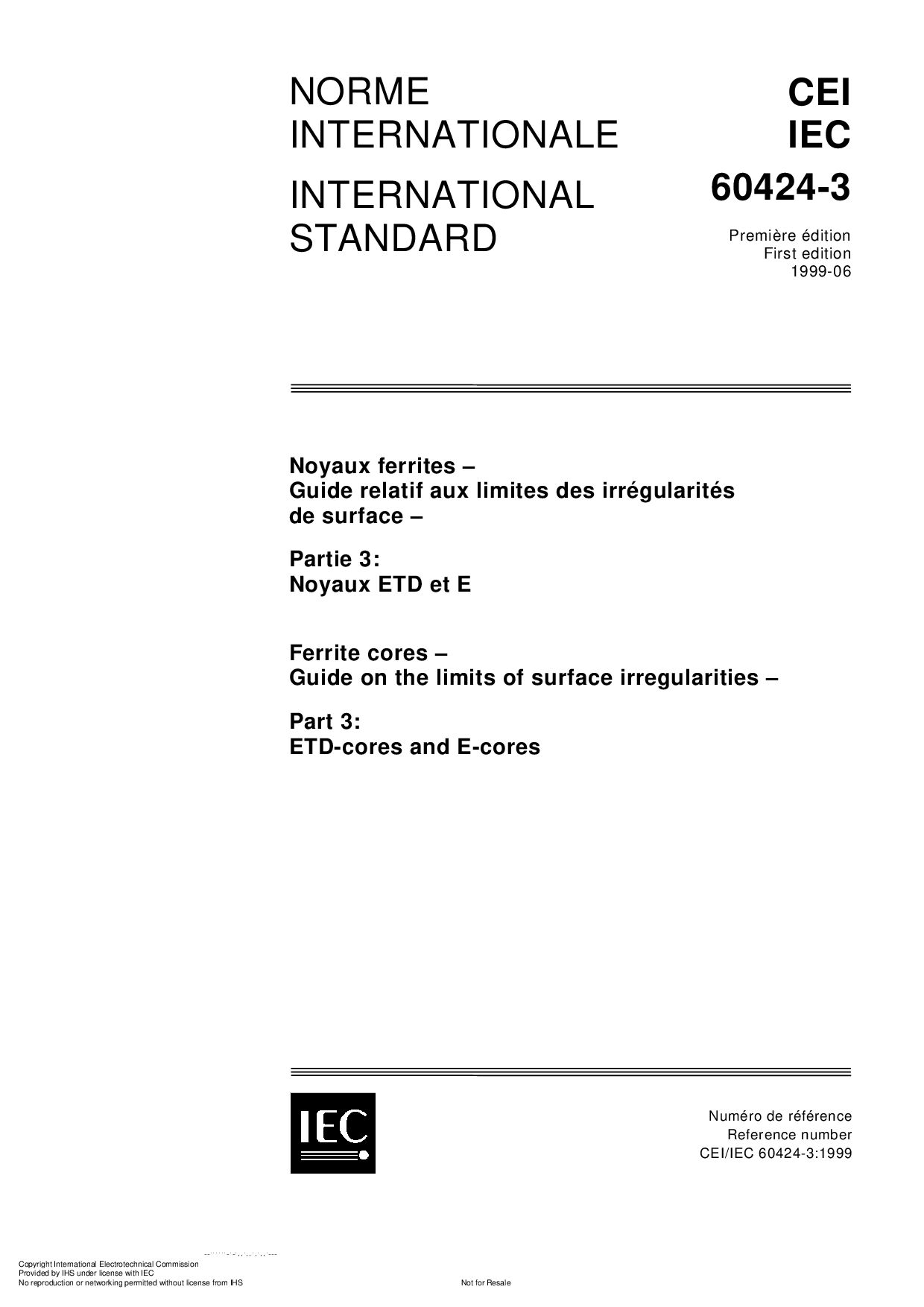 IEC 60424-3:1999封面图