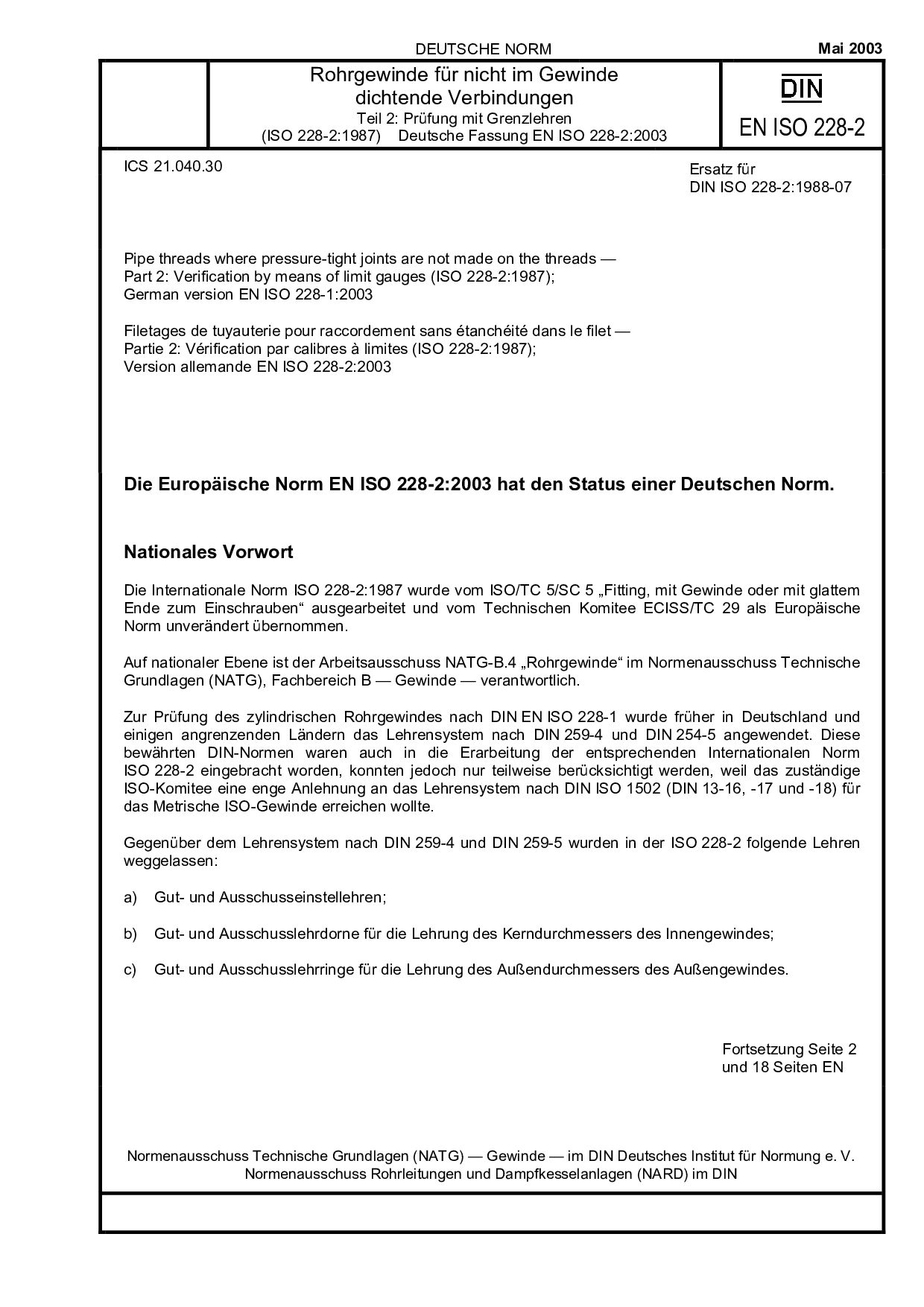 DIN EN ISO 228-2:2003