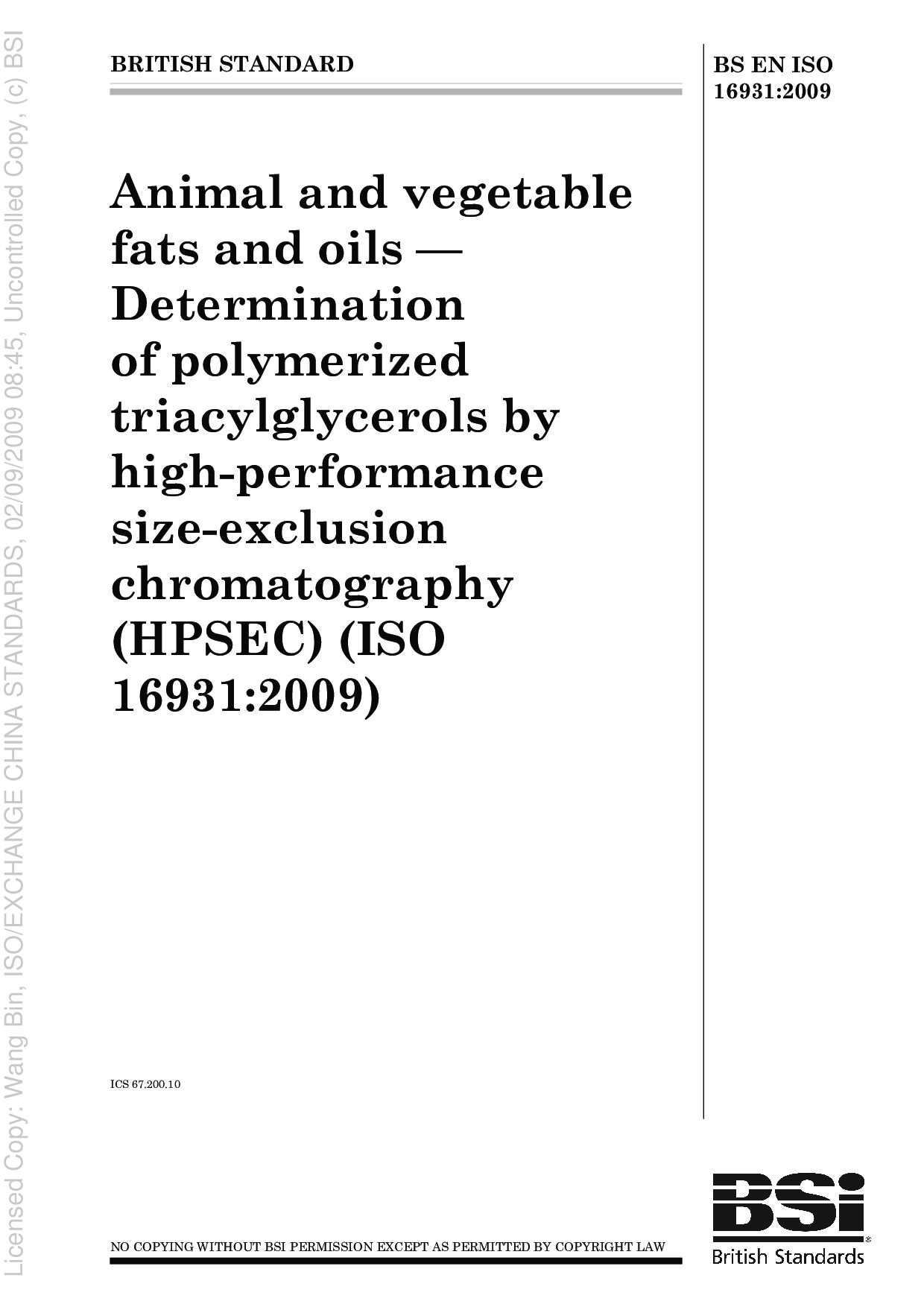 BS EN ISO 16931:2009封面图