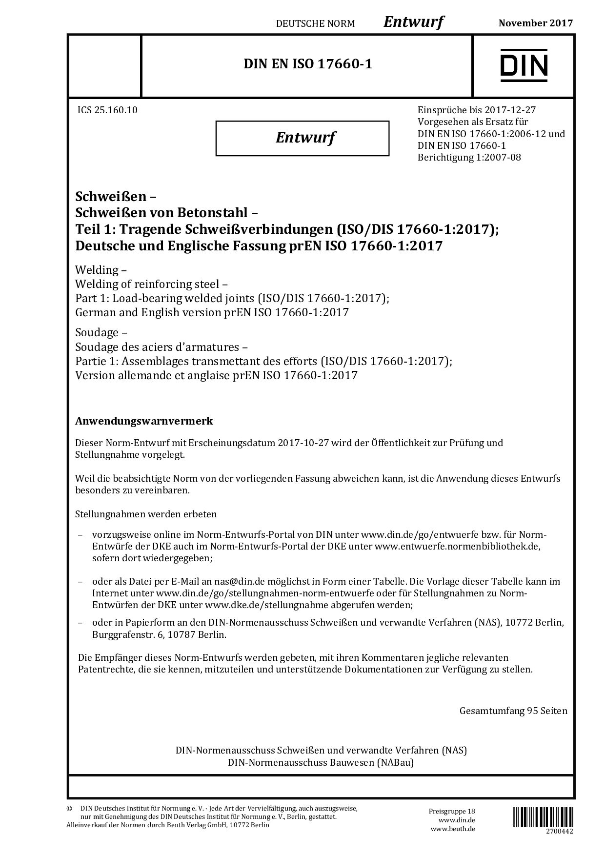 DIN EN ISO 17660-1 E:2017-11封面图