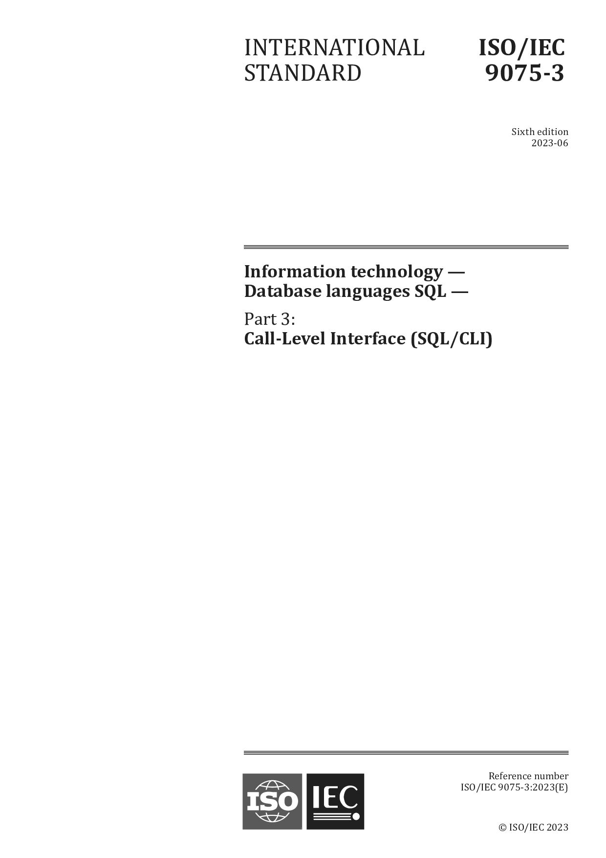 ISO/IEC 9075-3:2023封面图