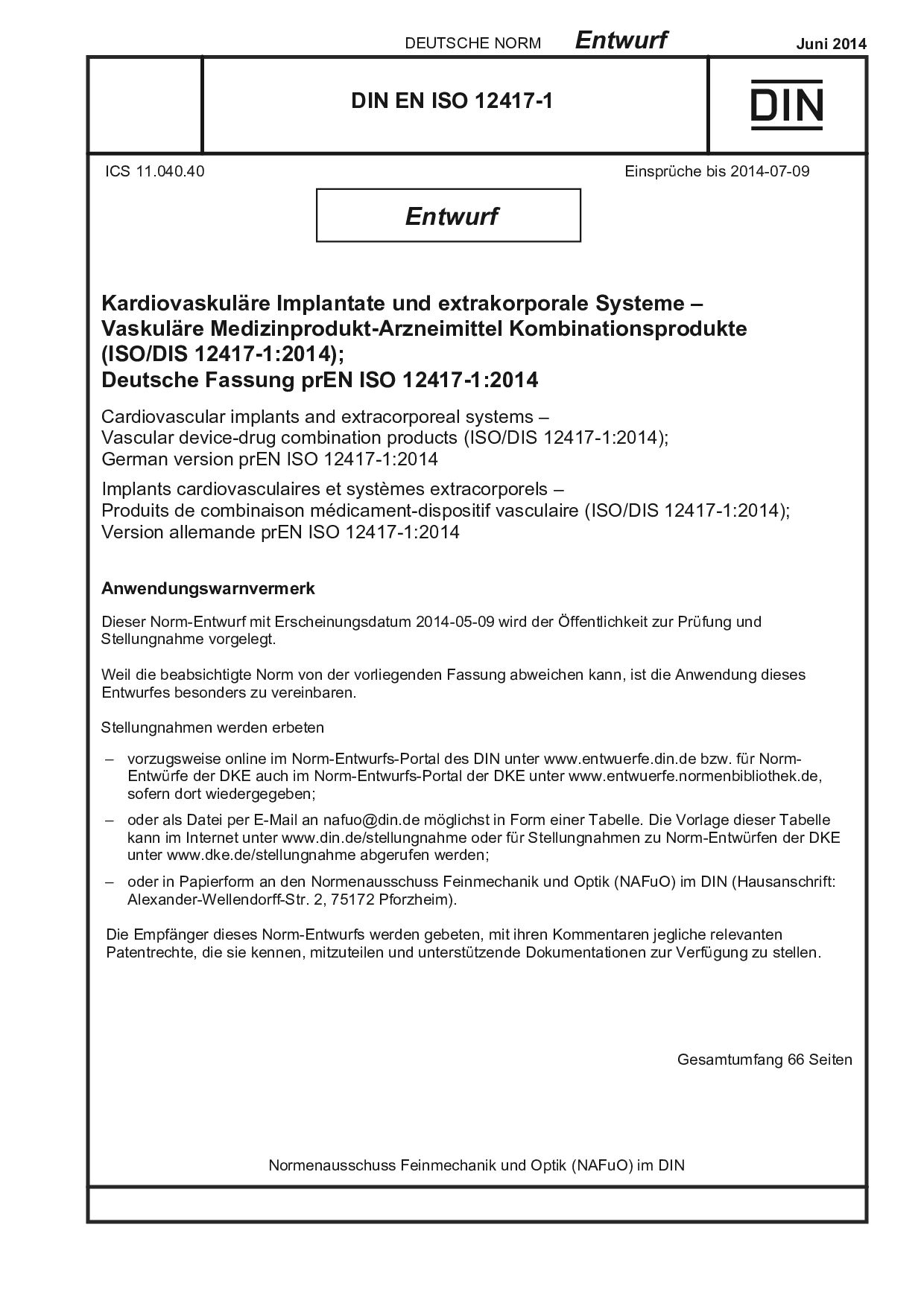DIN EN ISO 12417-1 E:2014-06封面图