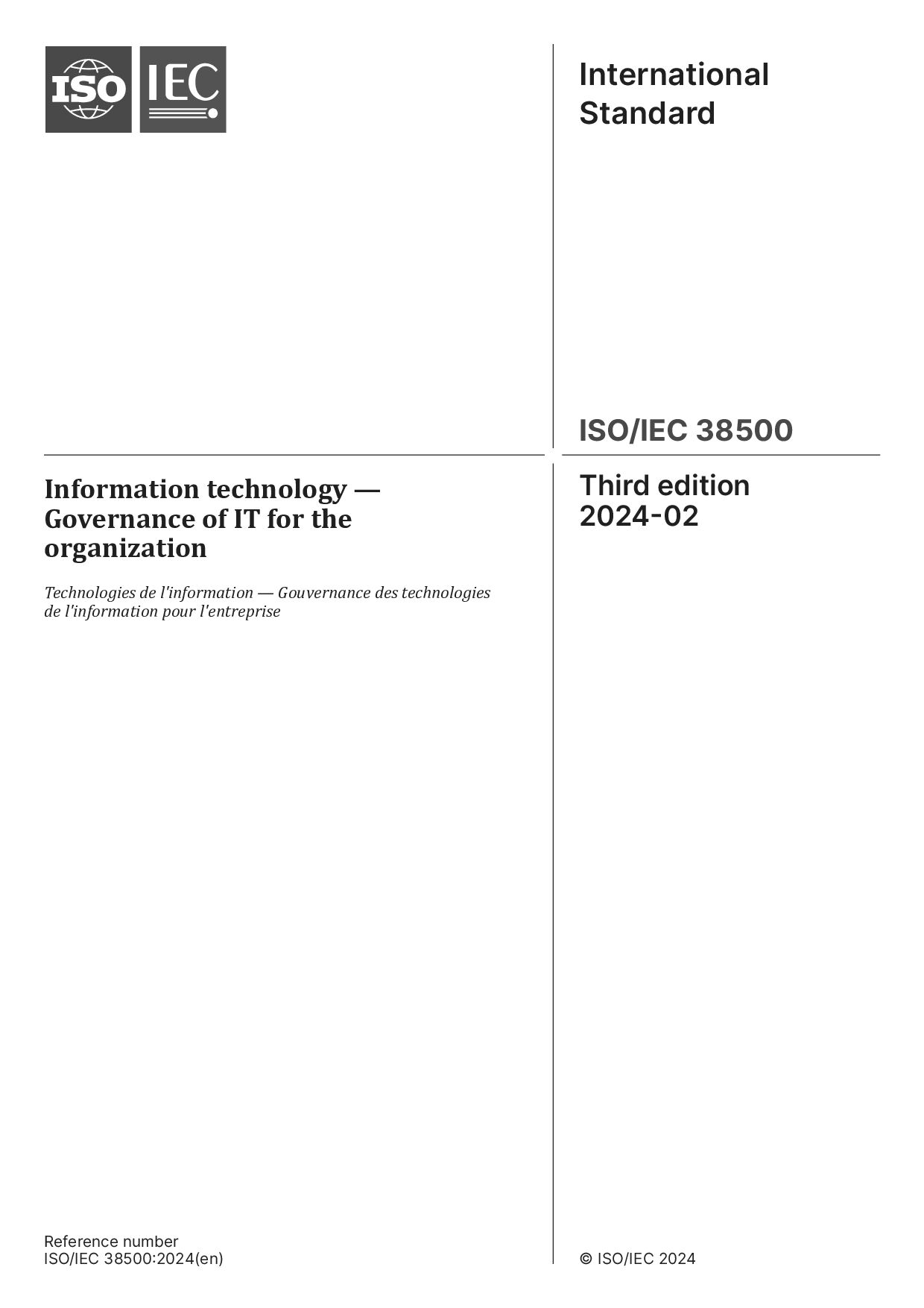 ISO/IEC 38500:2024封面图