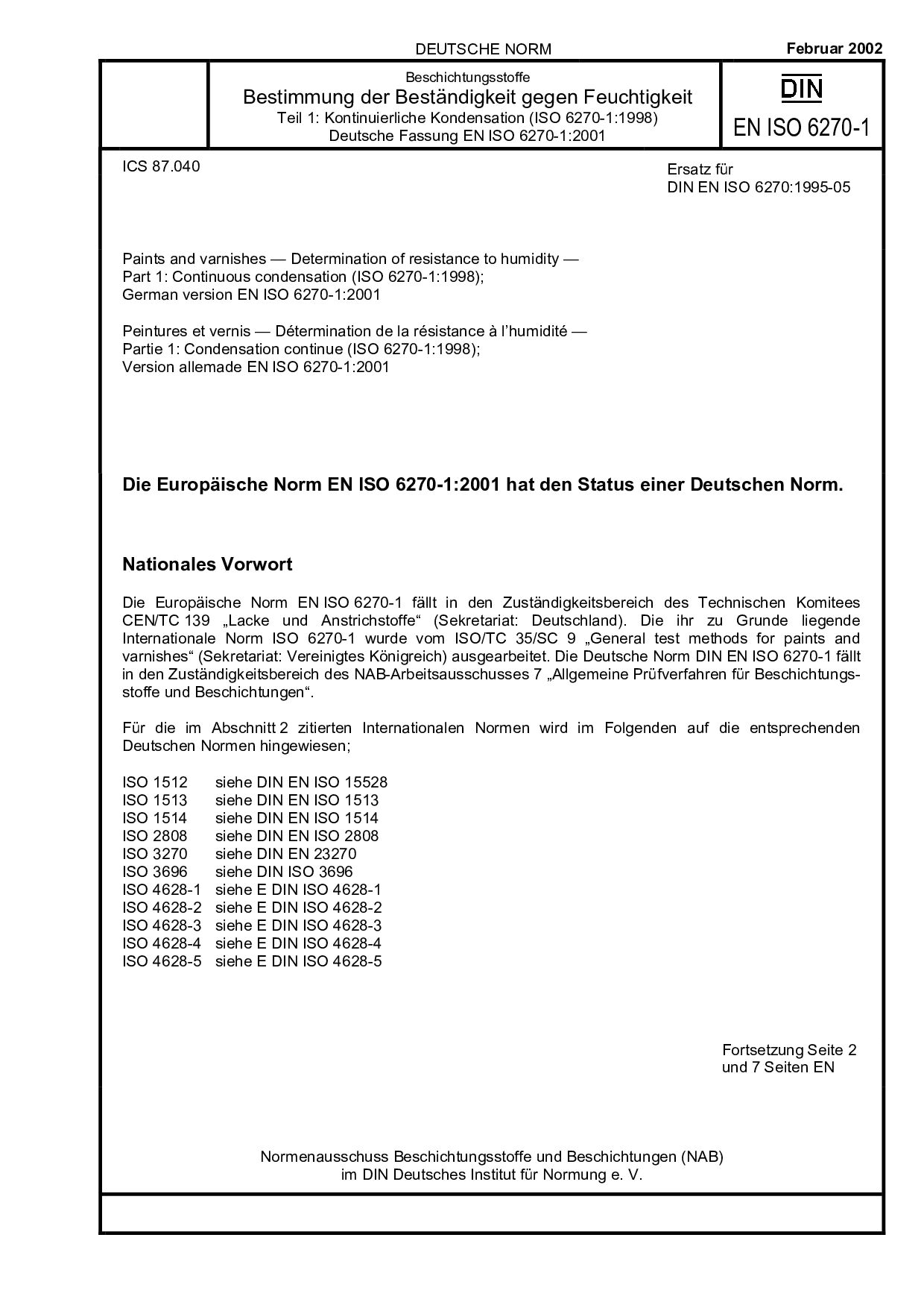 DIN EN ISO 6270-1:2002