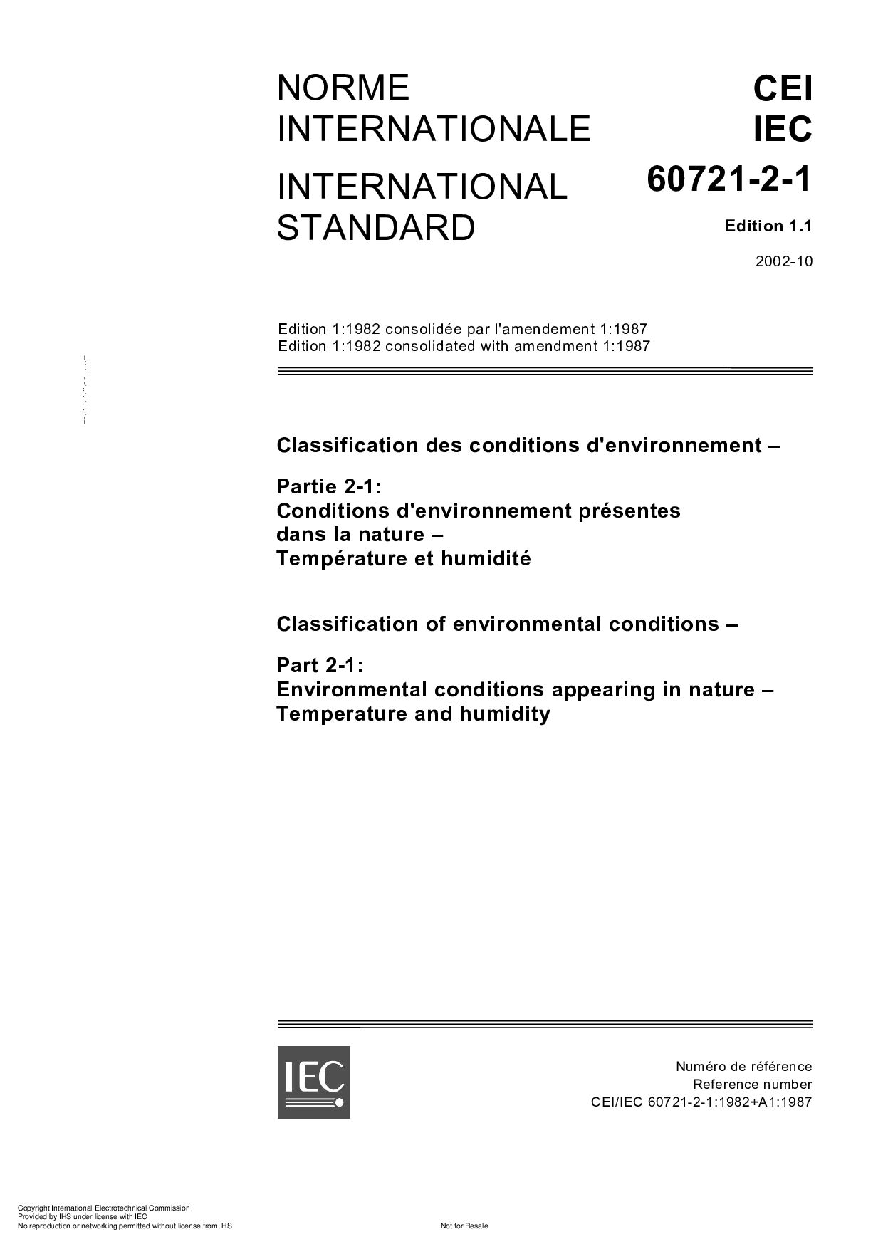 IEC 60721-2-1 Edition 1.1-2002