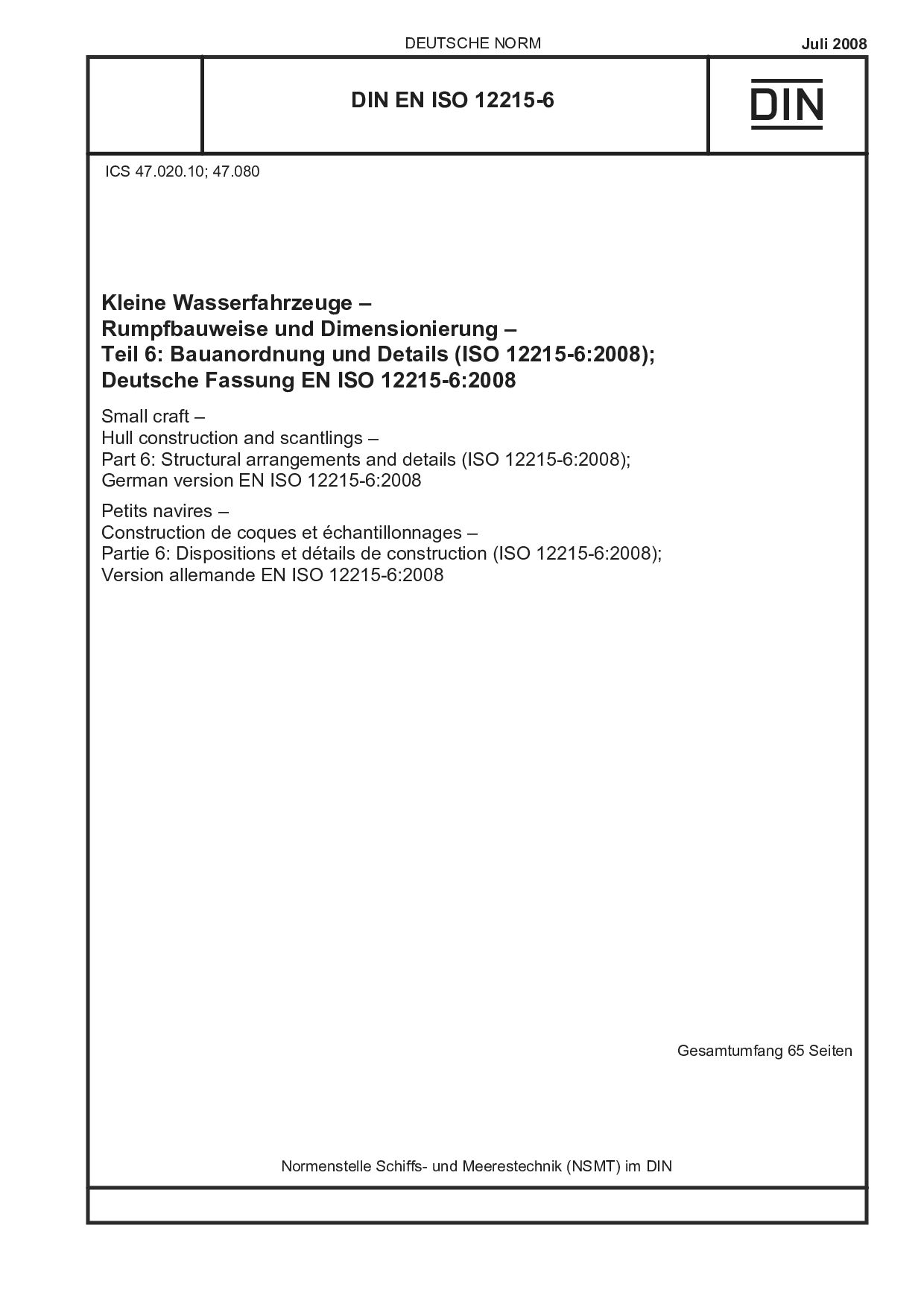 DIN EN ISO 12215-6:2008